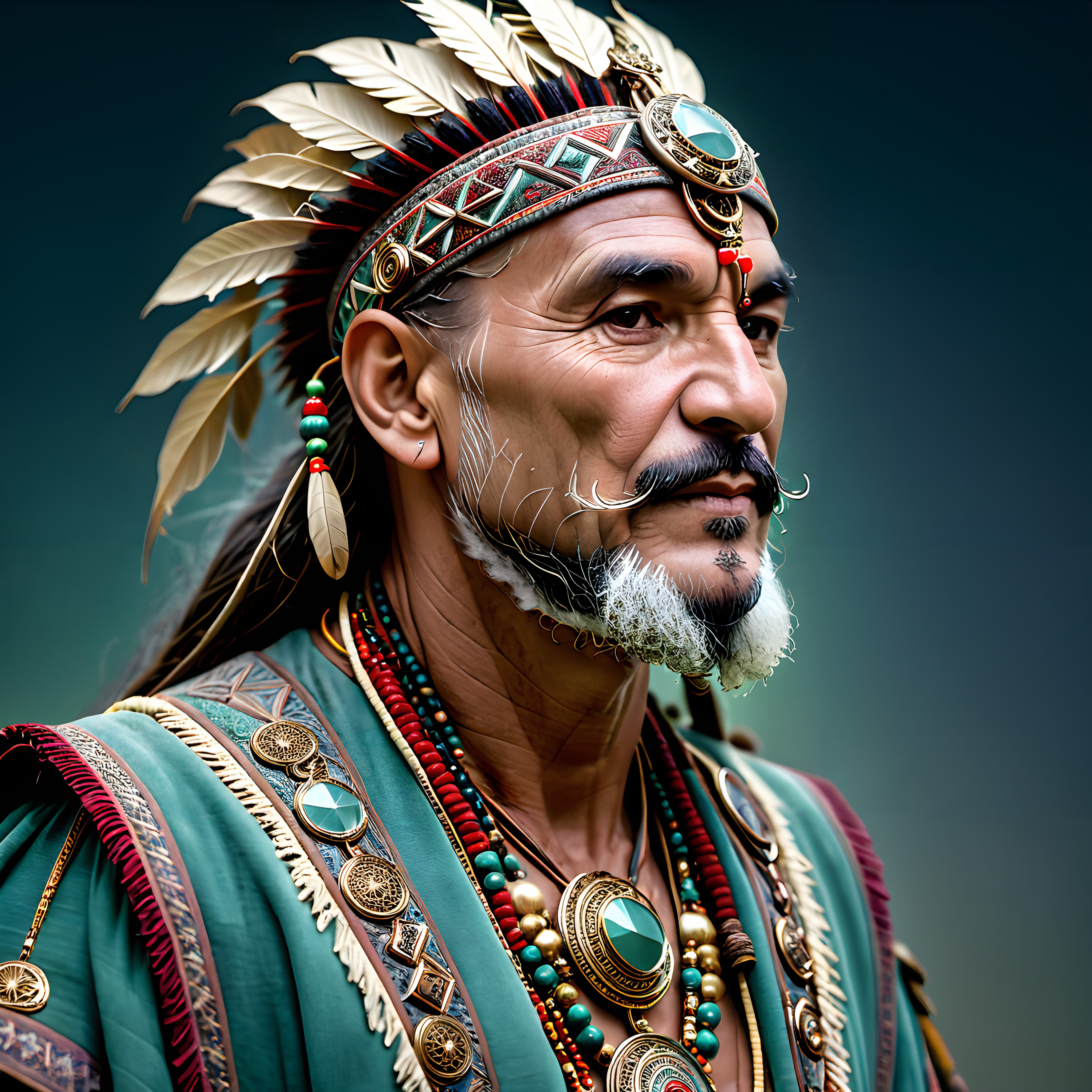 Native Elder in Traditional Regalia