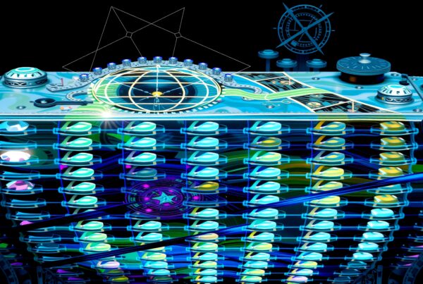 Futuristic High-Tech Control Panel with Glowing Components