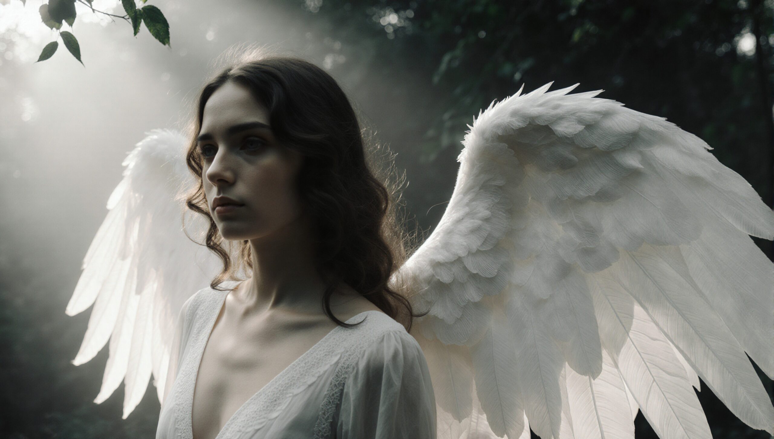 Angelic Figure in Mystical Forest