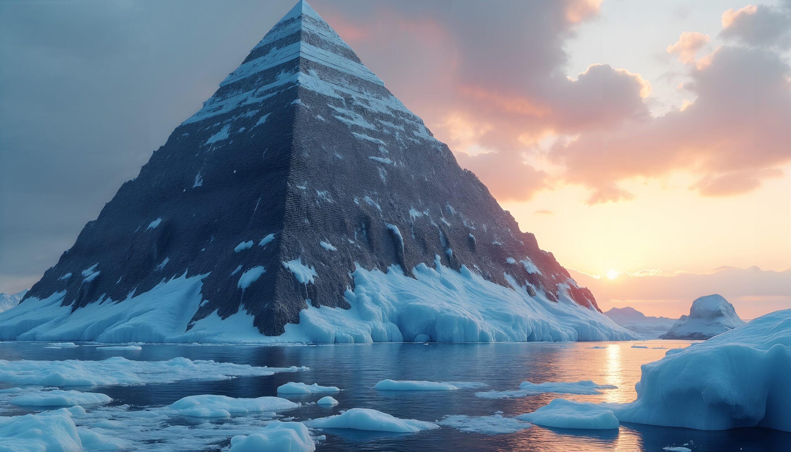 Ice Pyramid at Sunset’s Glow