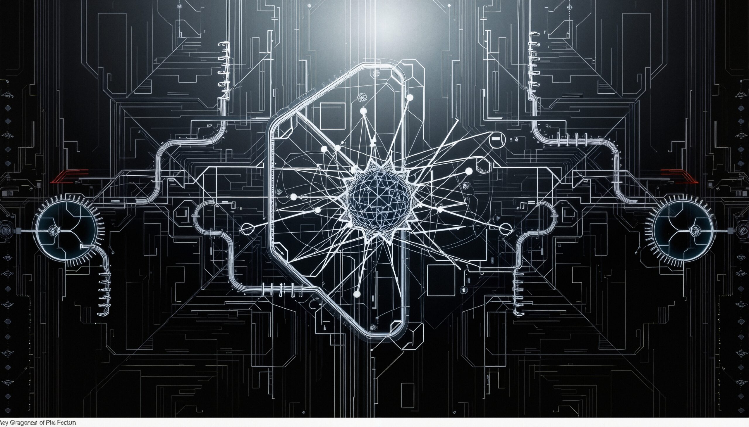Futuristic Circuit Schematic Artwork