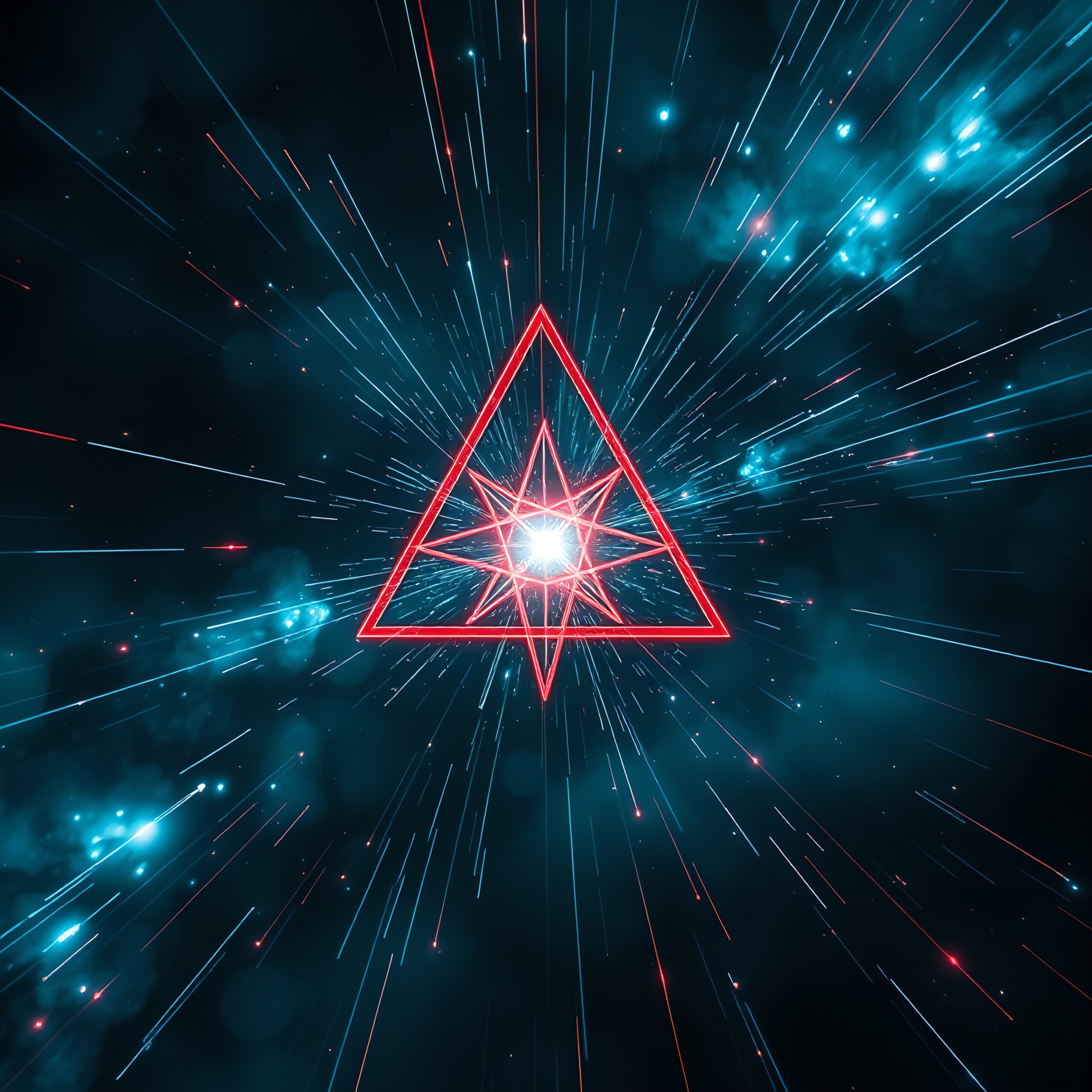 Pulsating Triangular Starburst Design