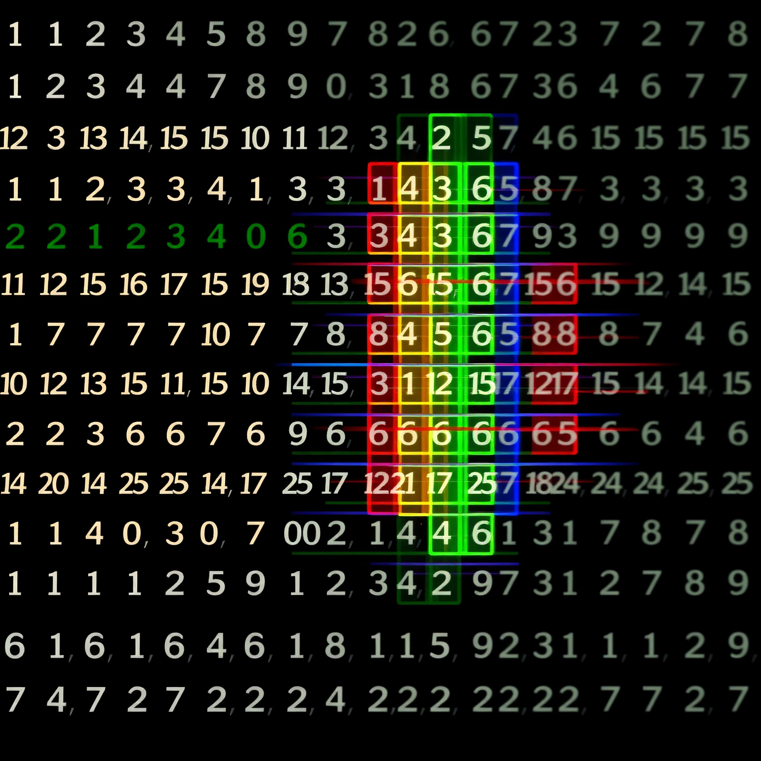 Colorful Numeric Grid Art