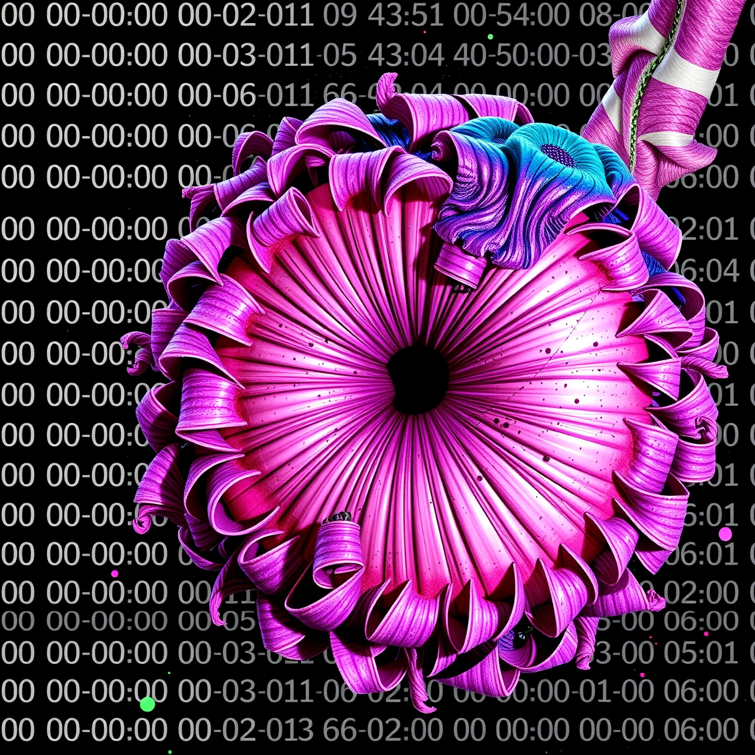 Digital Bloom Amidst Code Matrix