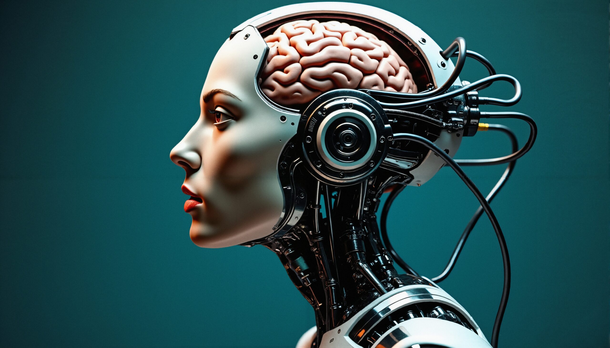 Futuristic Humanoid Robot Head