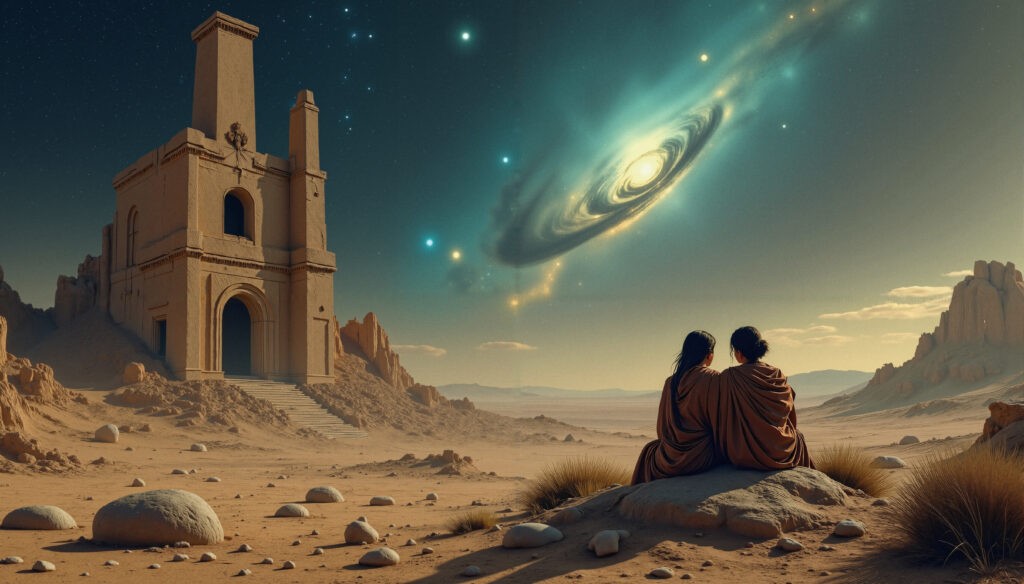 Two Gaze at Desert’s Cosmic Light