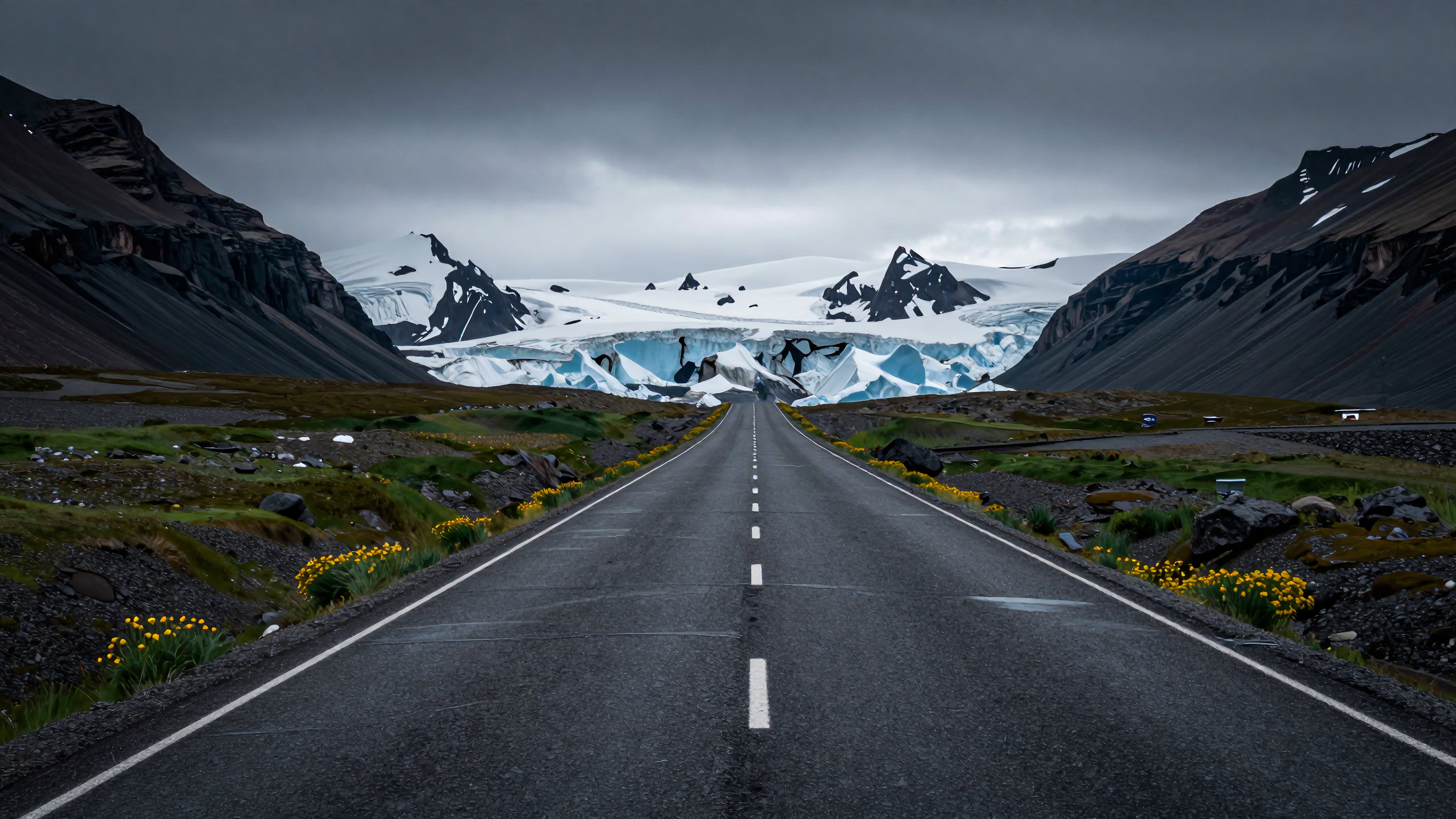 Glacial Highway Through Mountain Valley