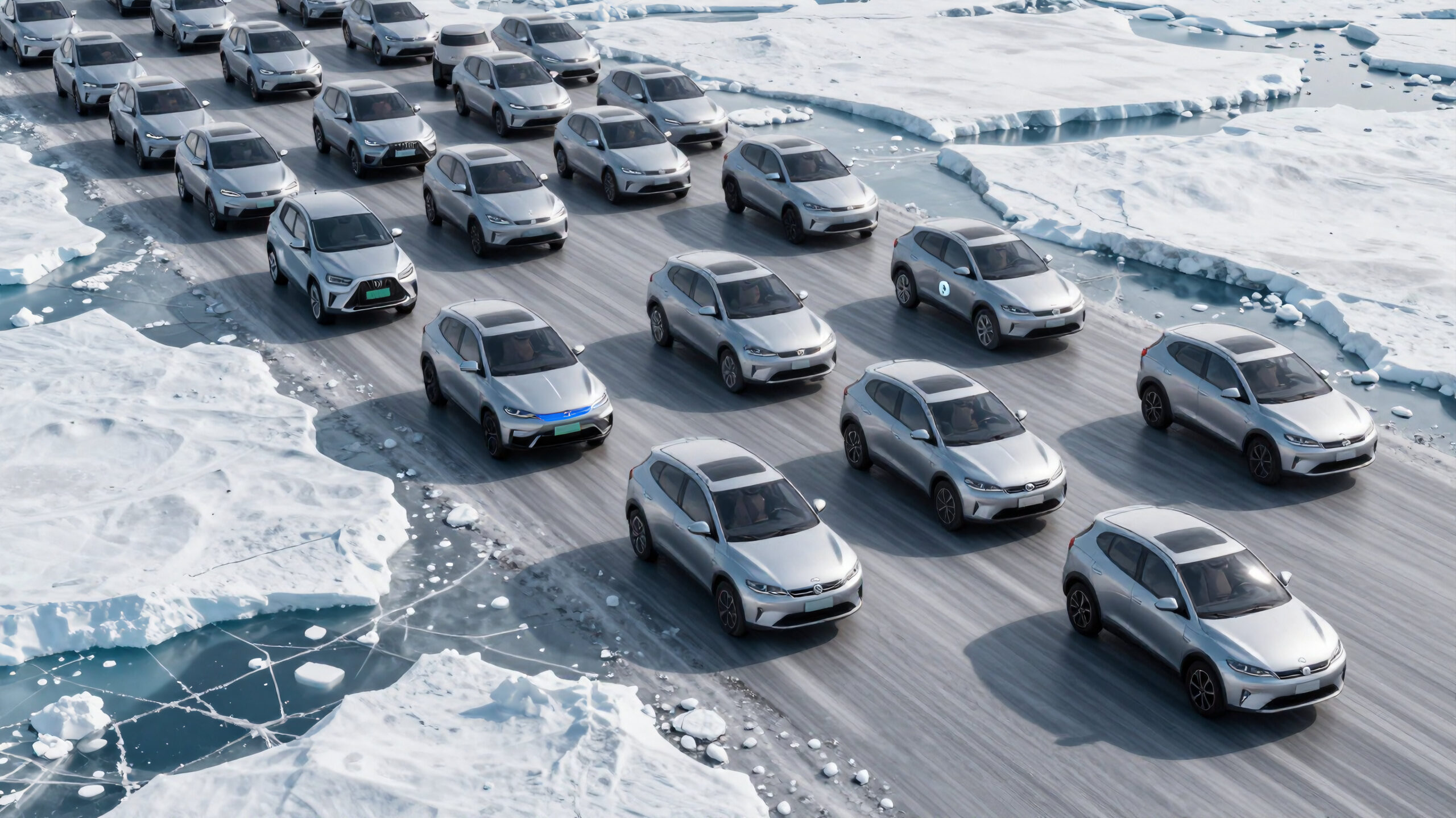 Electric Cars on Frozen Ice
