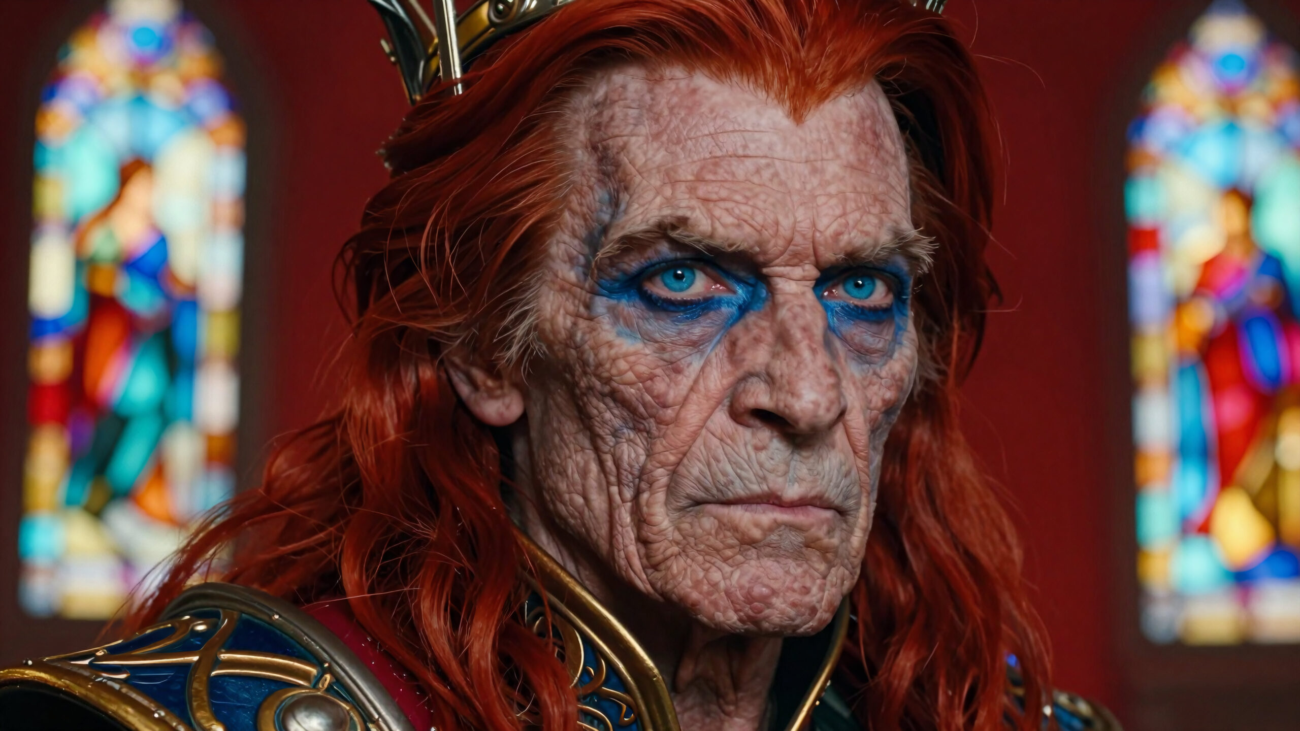 Regal King With Blue Eyes