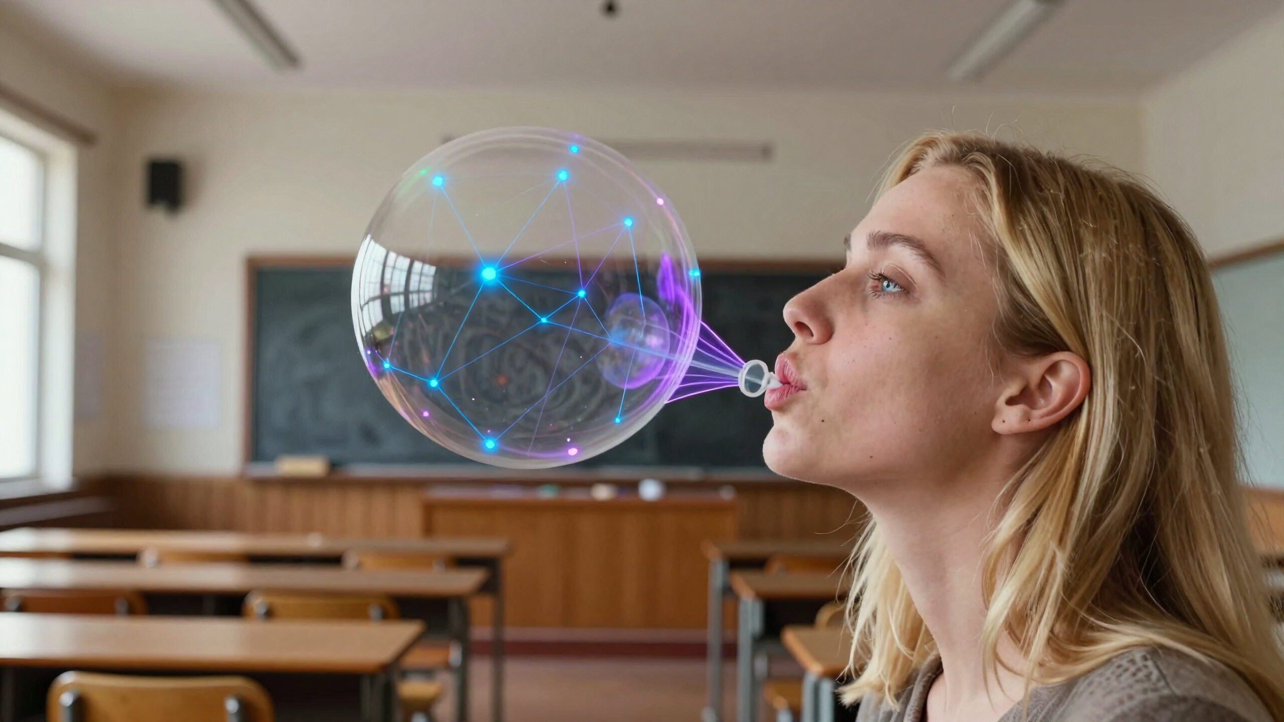 Bubble Blowing in Classroom