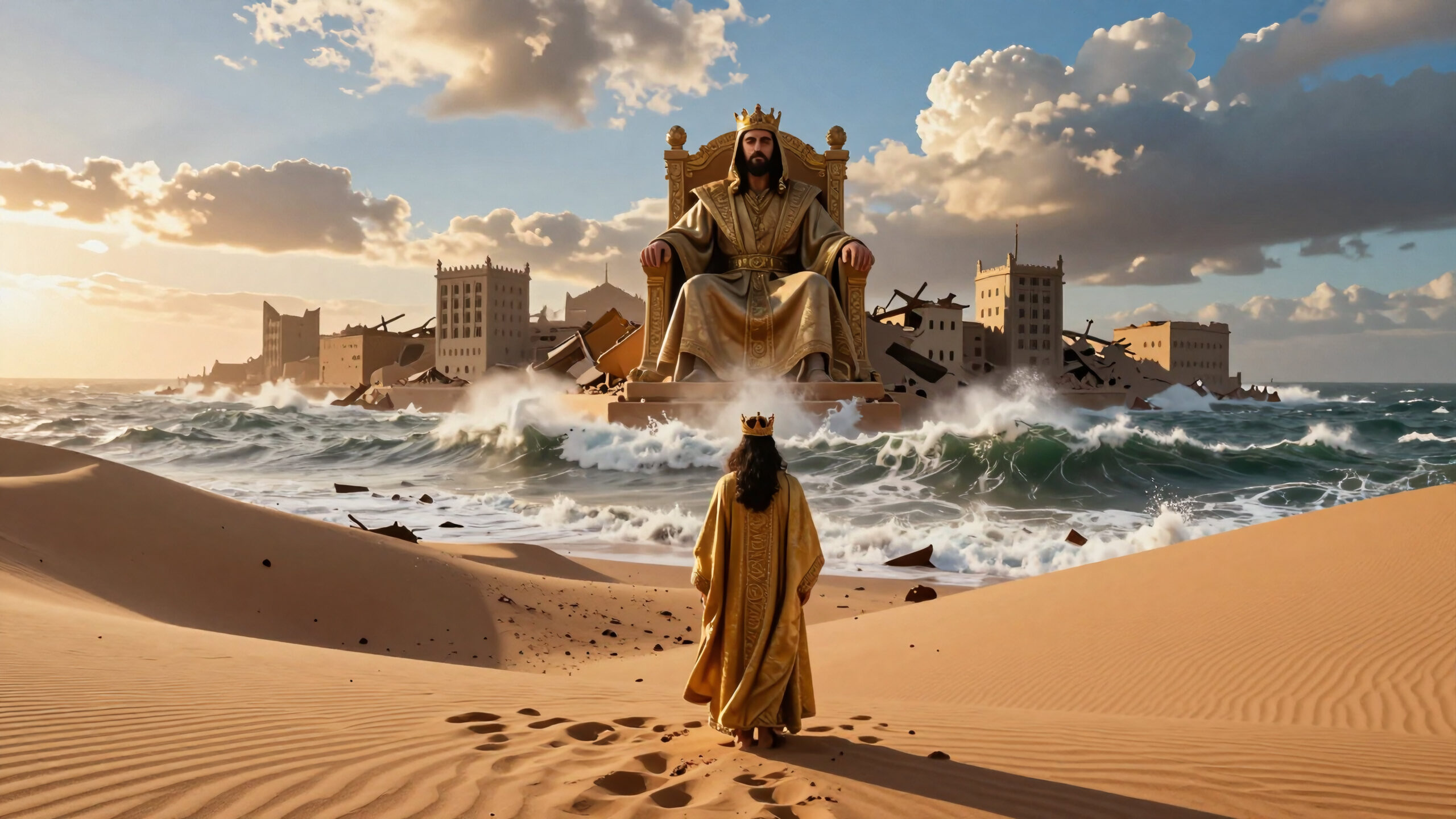 King Amidst Ocean Ruins