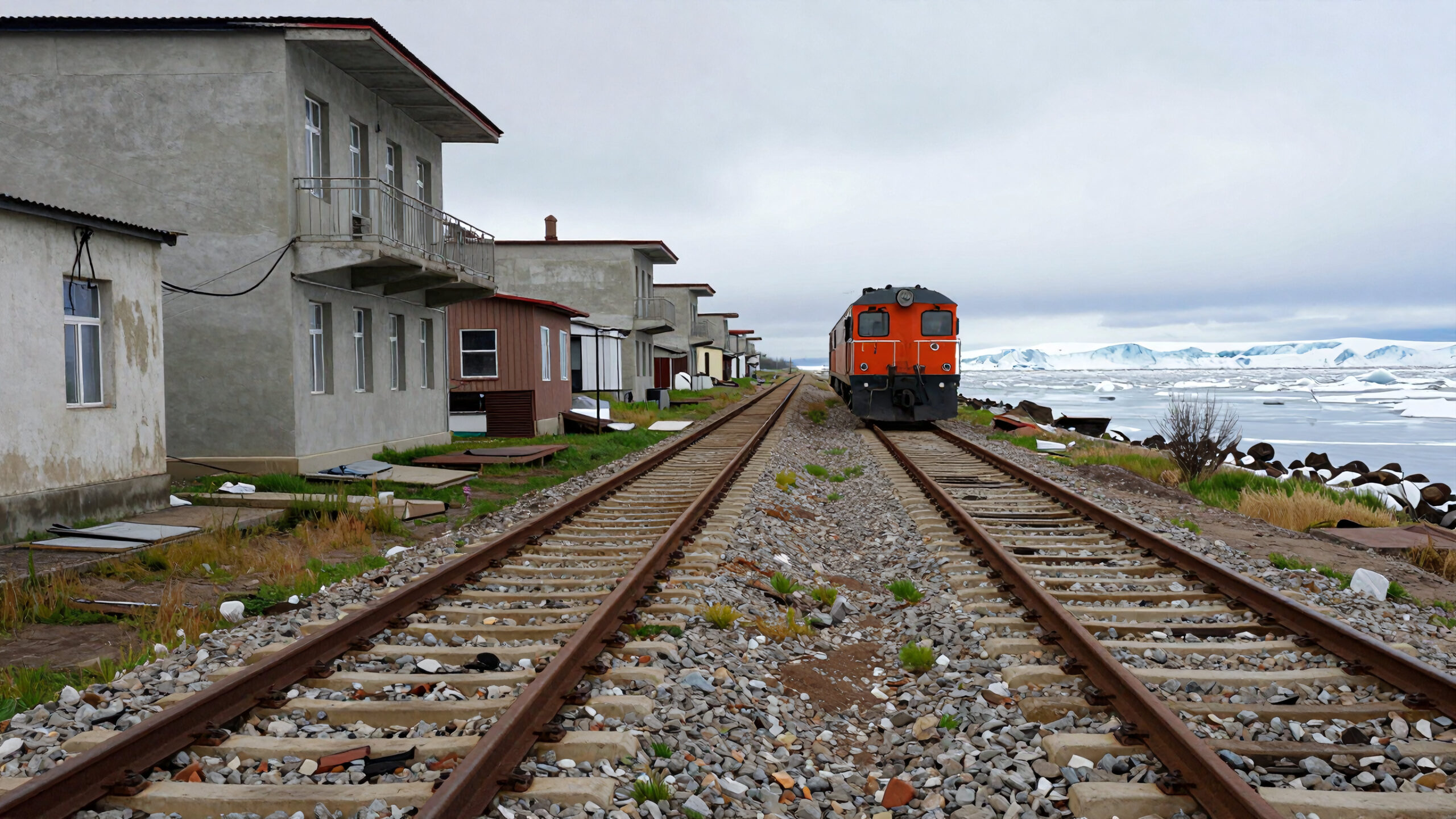 Arctic Coastal Train Station View