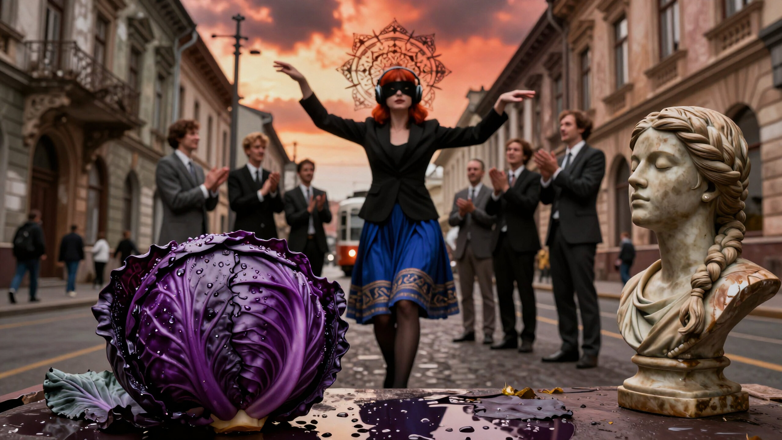 Dance Amidst Purple Cabbage and Marble