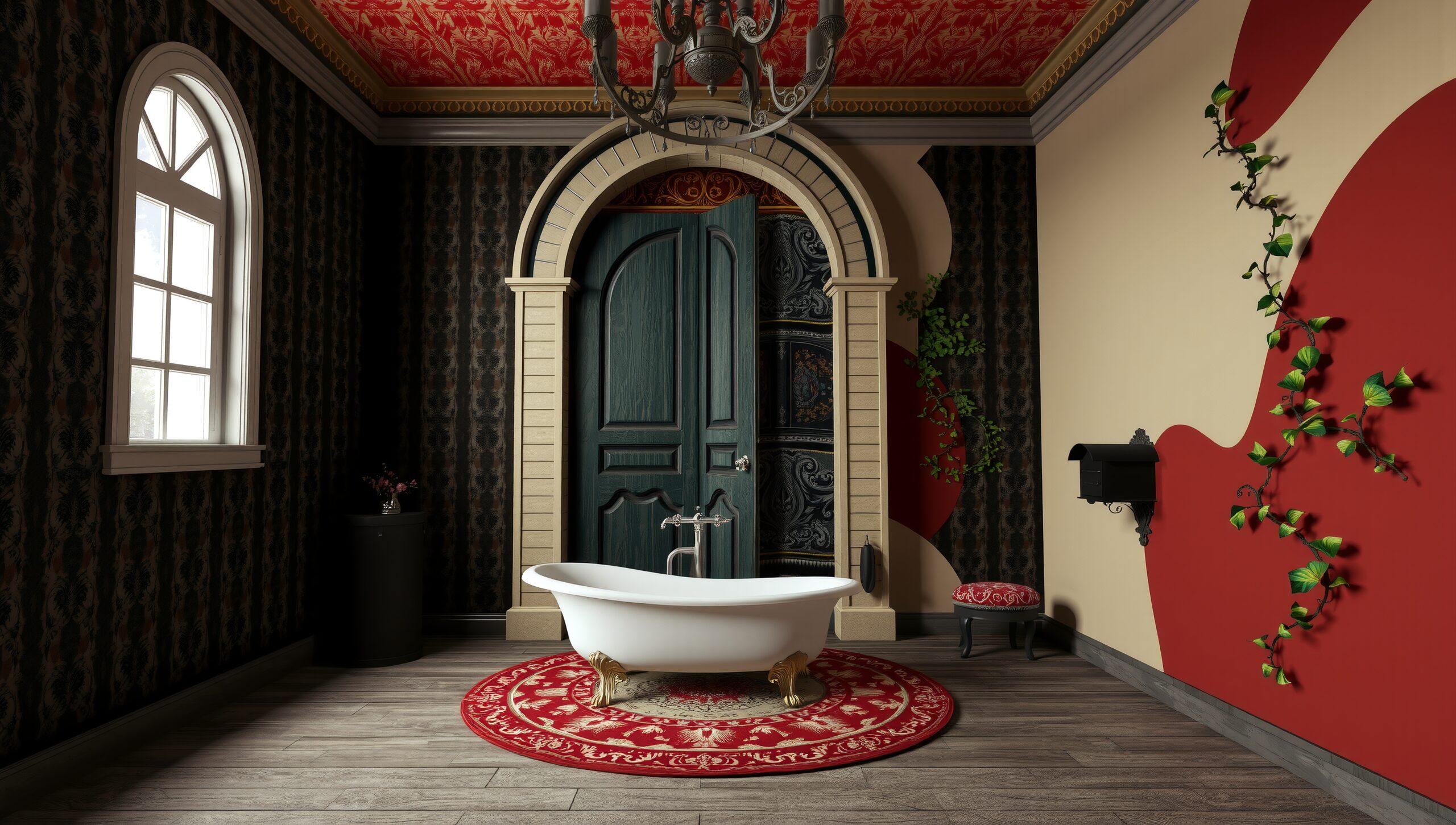 Elegant Vintage Bathroom with Bathtub