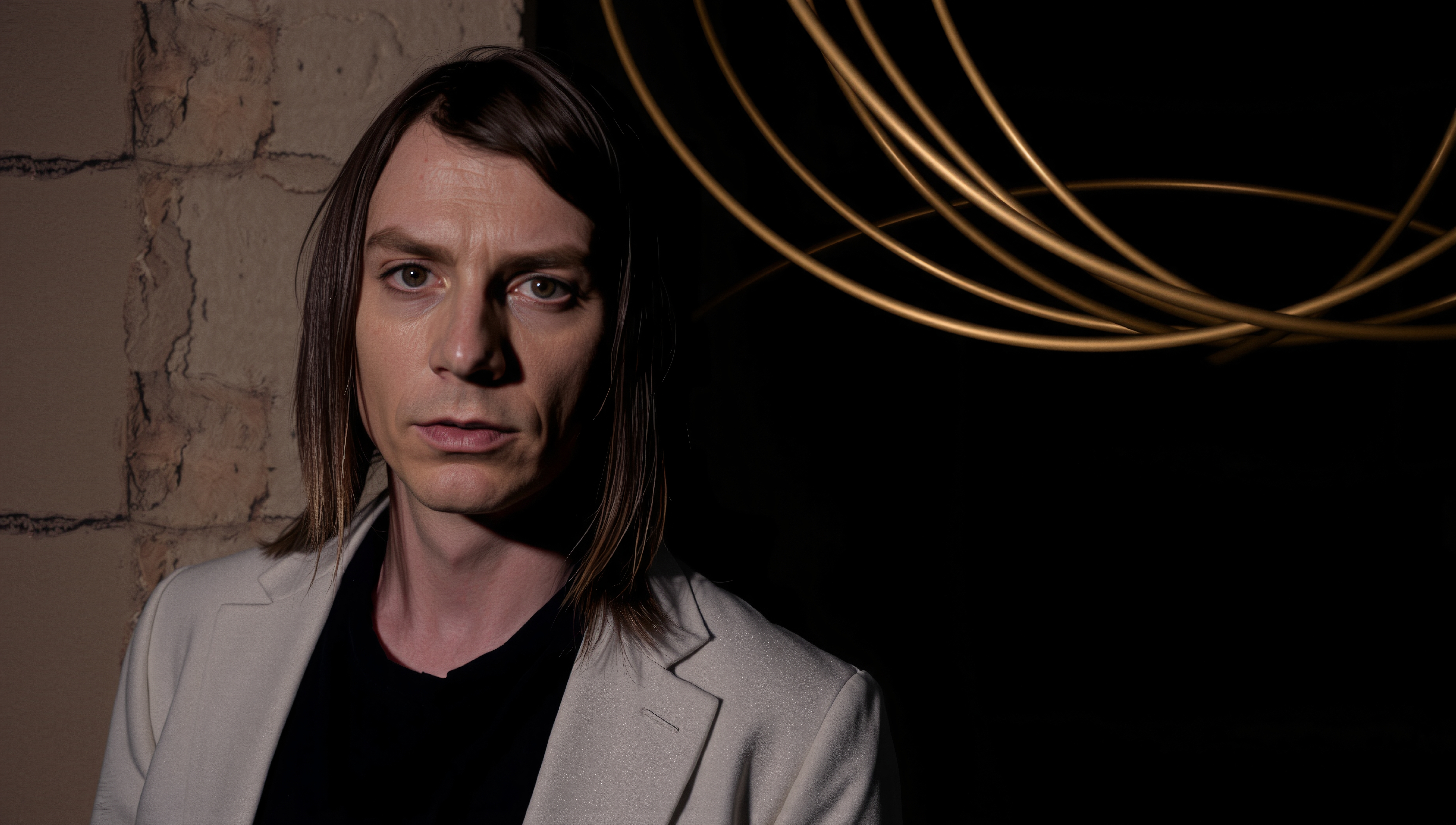 Intense Portrait with Golden Curves