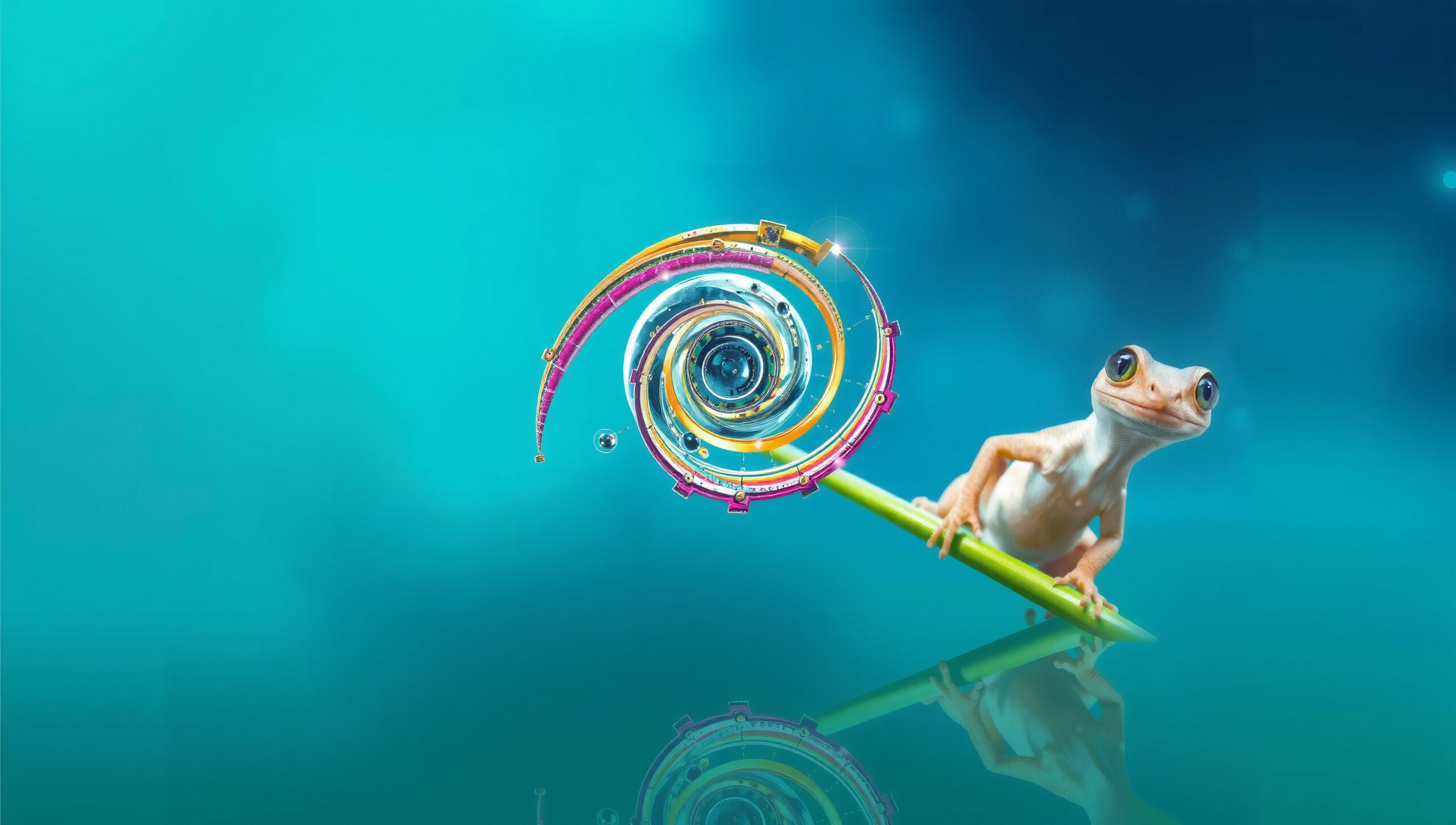 Curious Gecko and Spiral Swirl