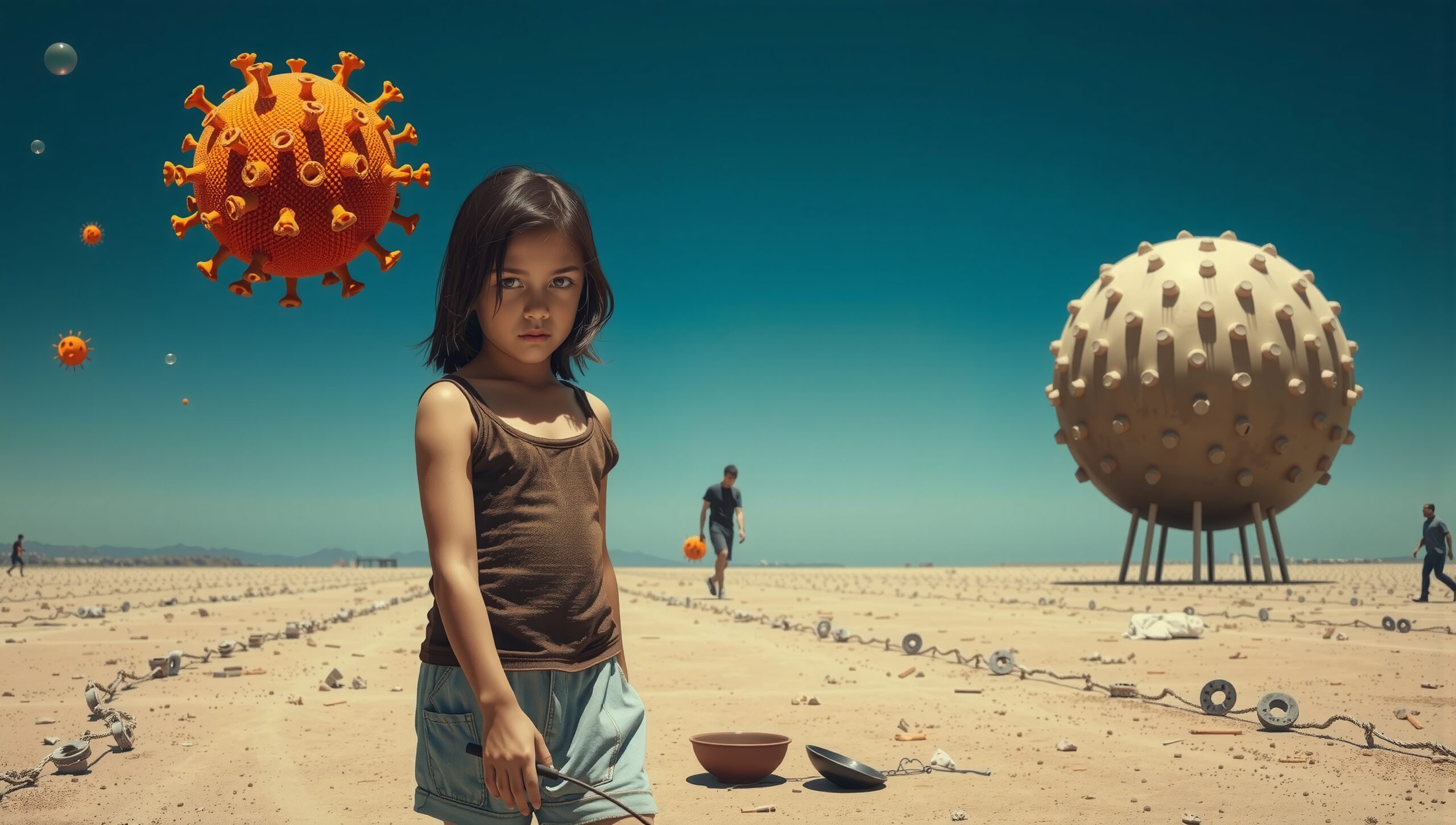 Surreal Landscape with Giant Sphere