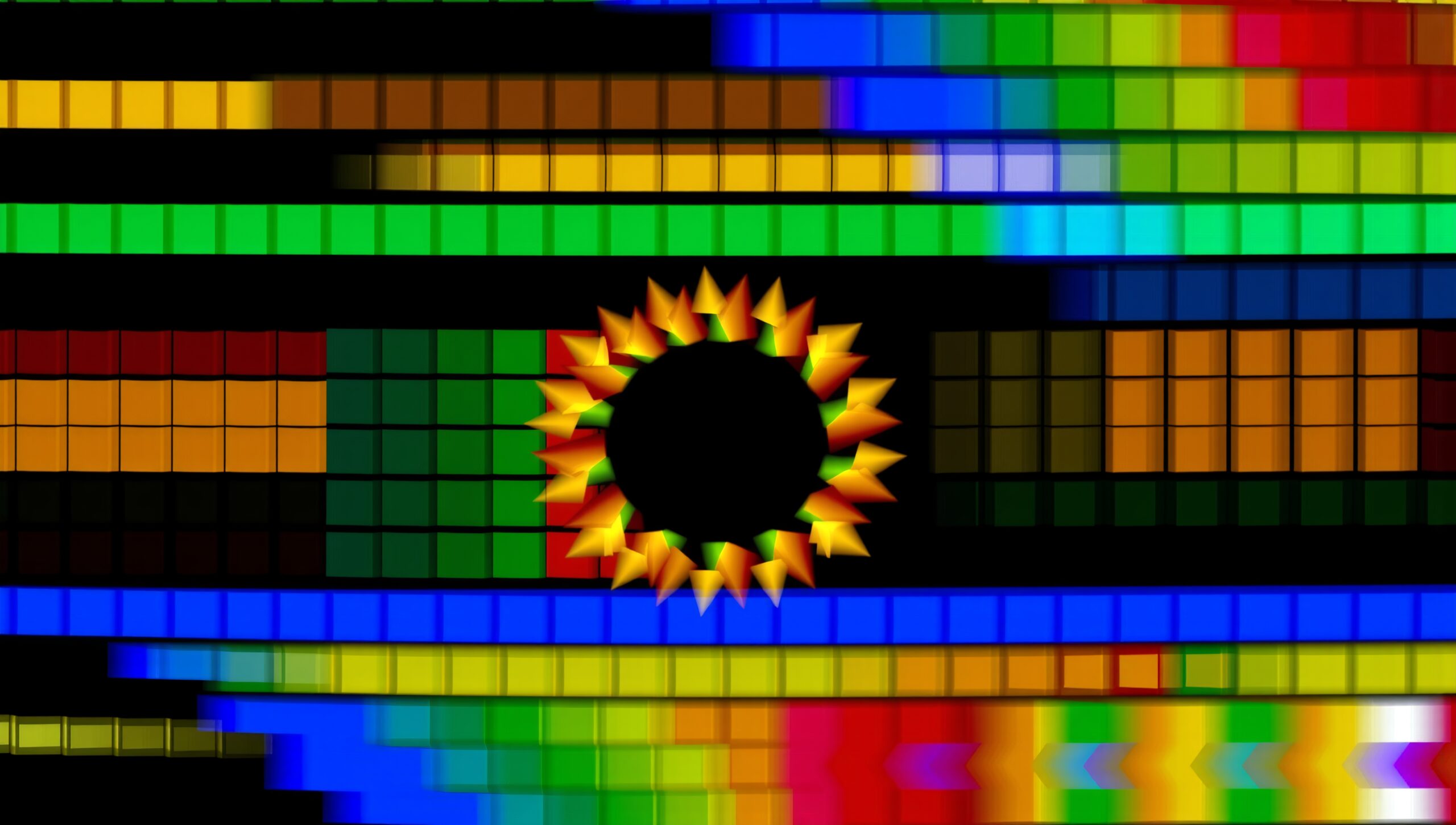 Digital Rainbow Sunburst