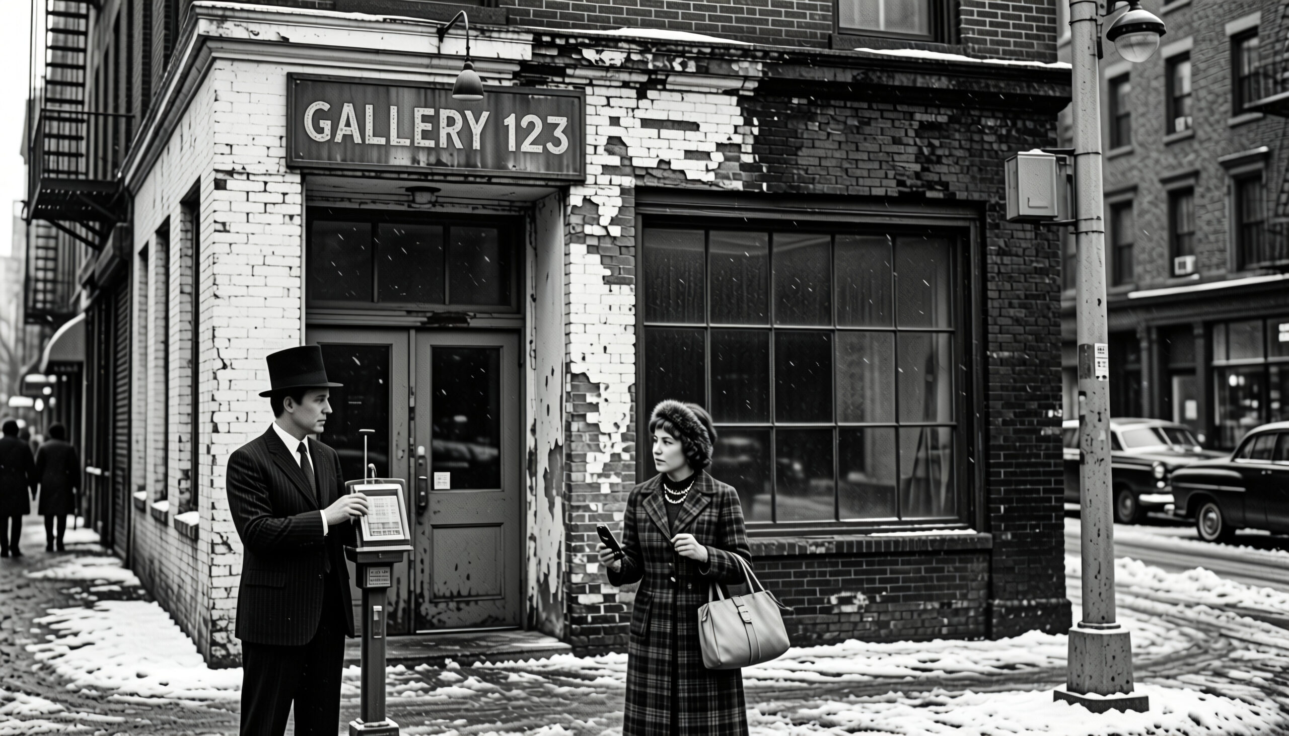 Vintage Gallery Snowy Street Moment