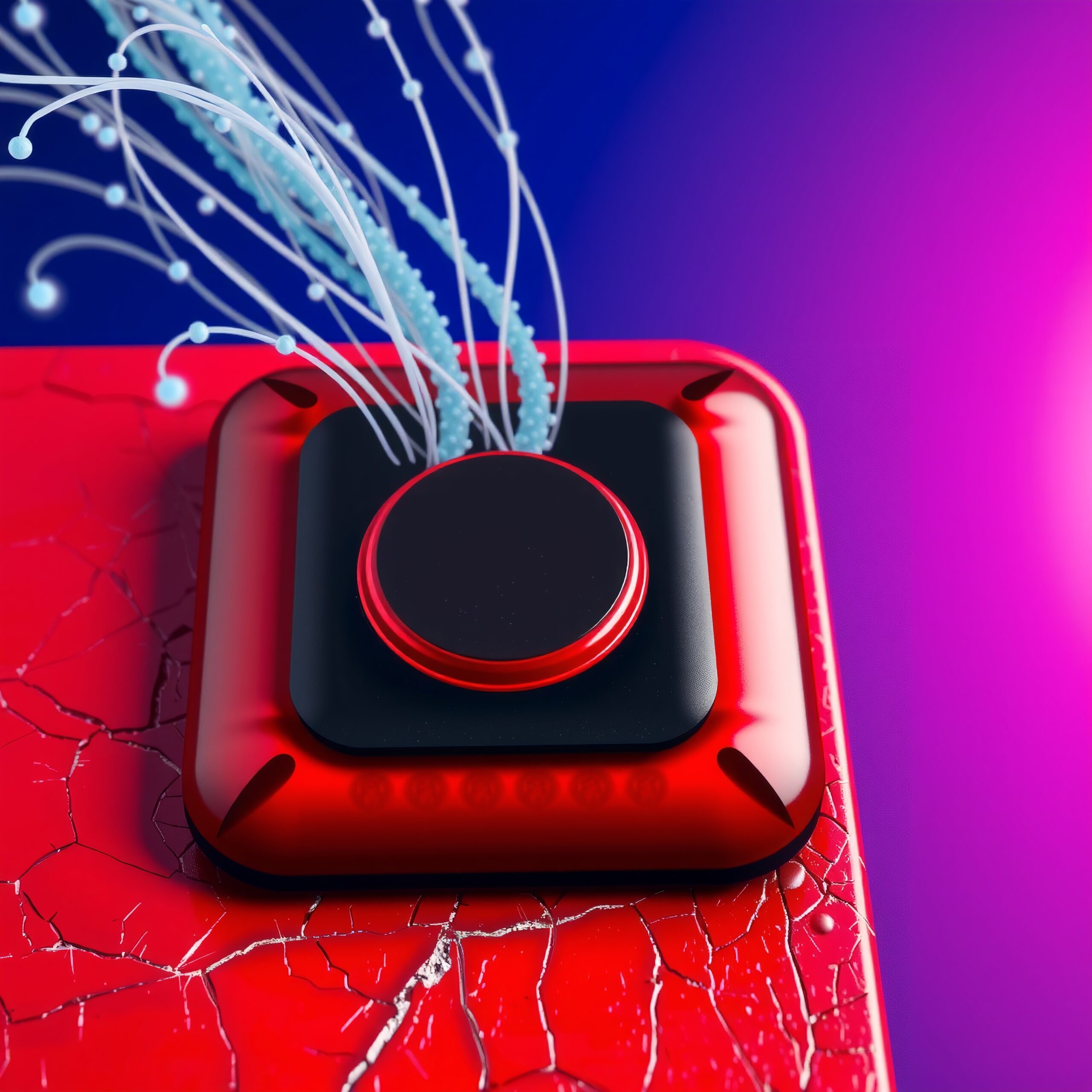 Futuristic Device on Vibrant Background