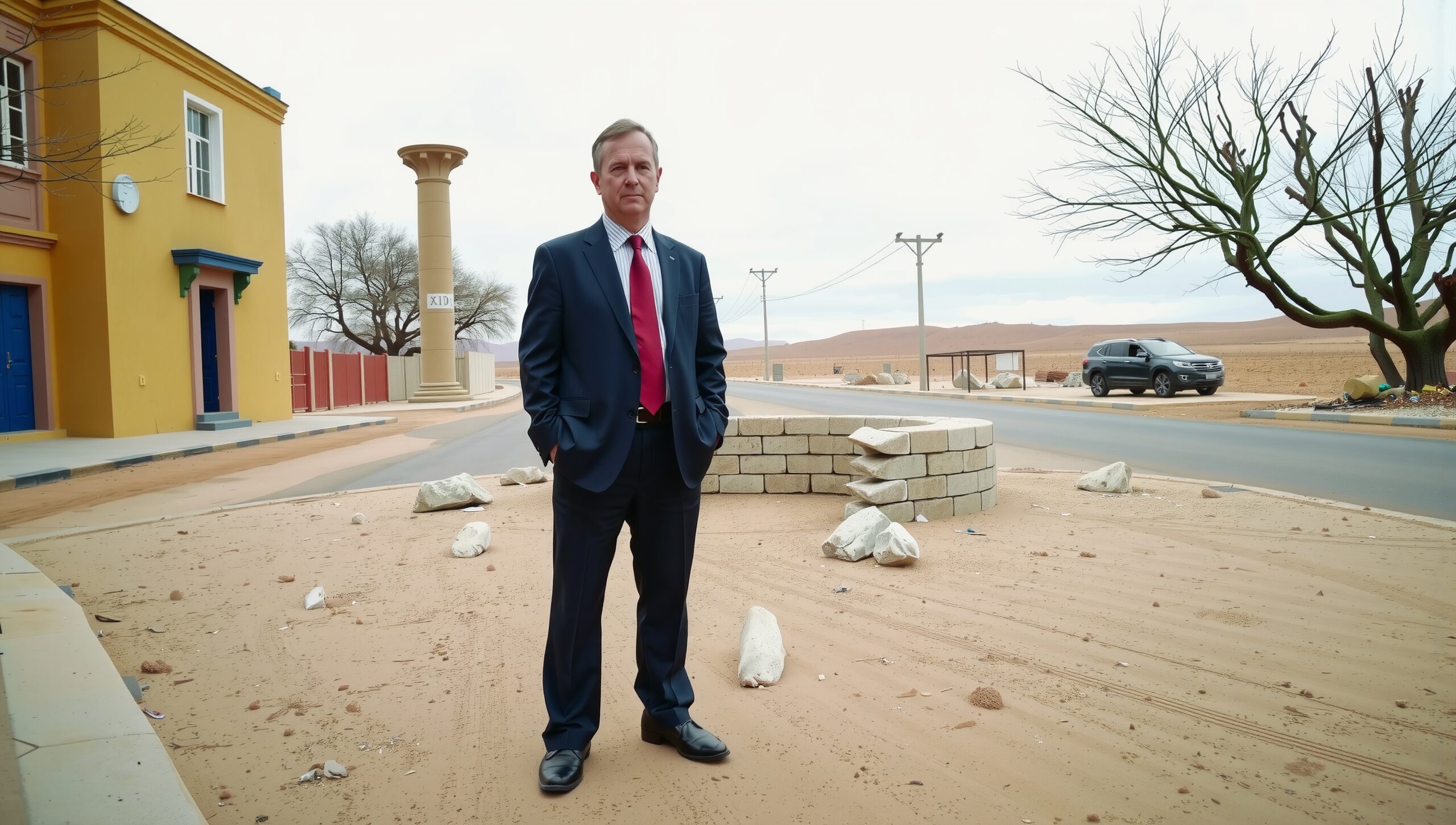 Man In Suit Desert Scene