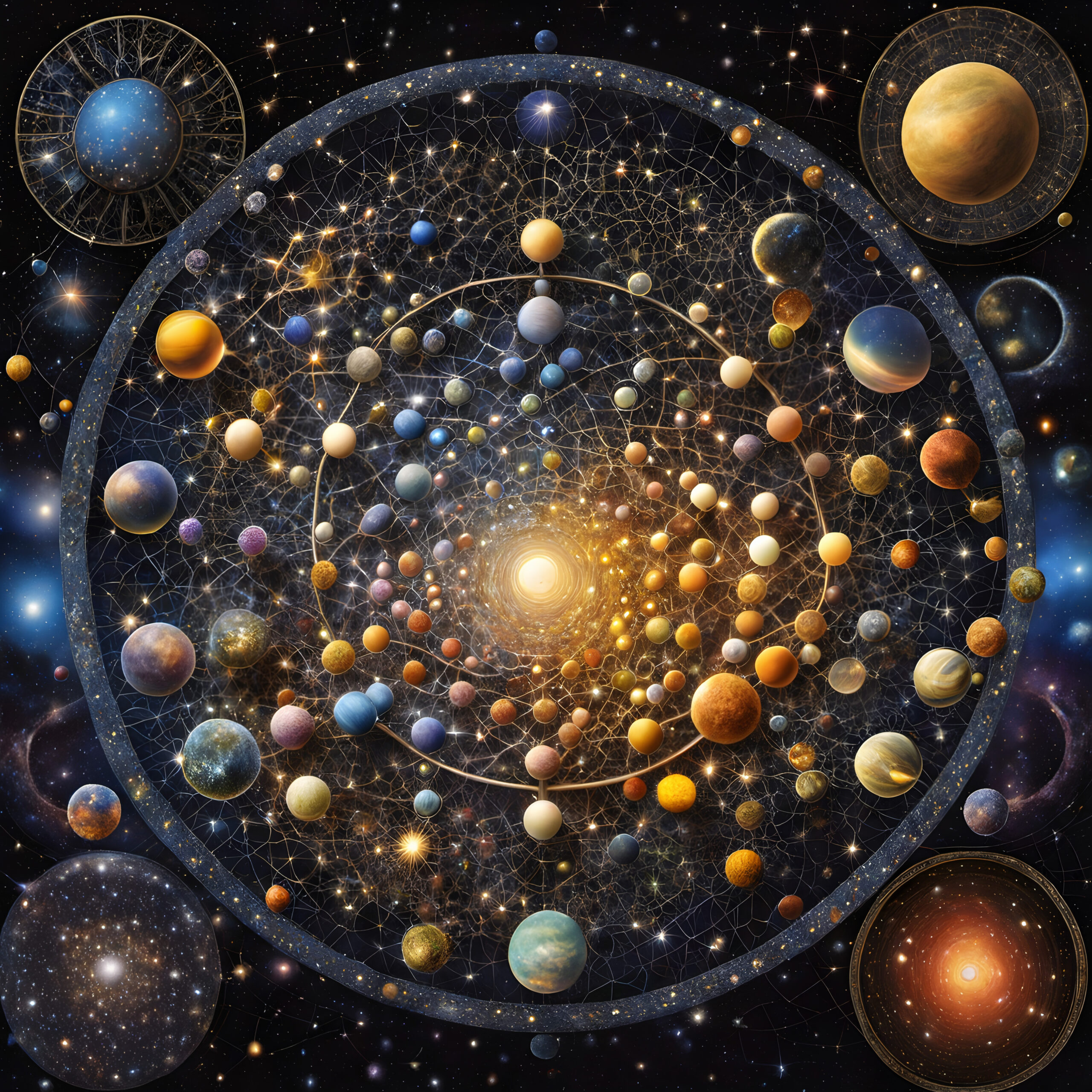 Space Art with Planets Stars and Nebula