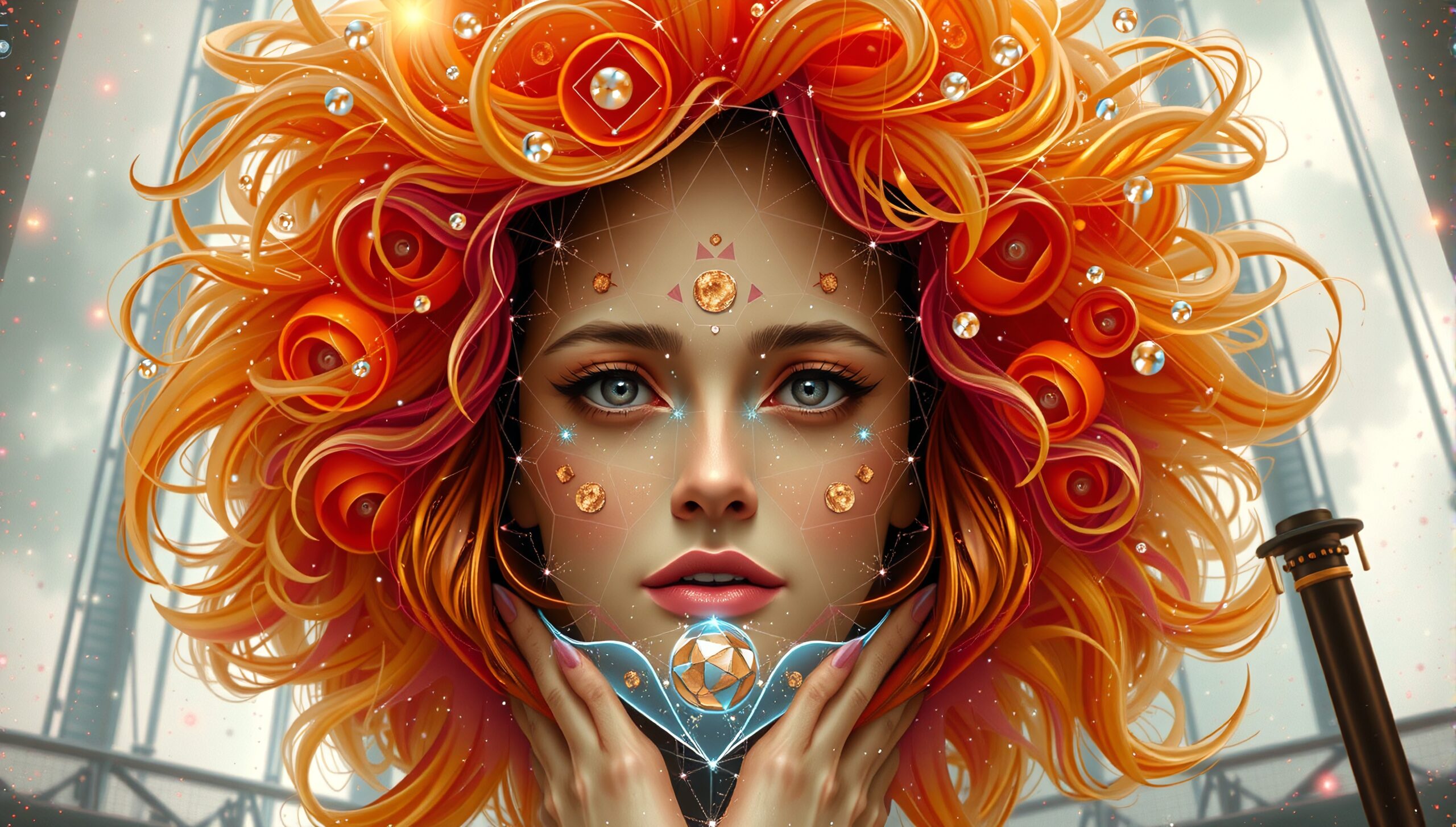 Celestial Beauty in Fiery Hues