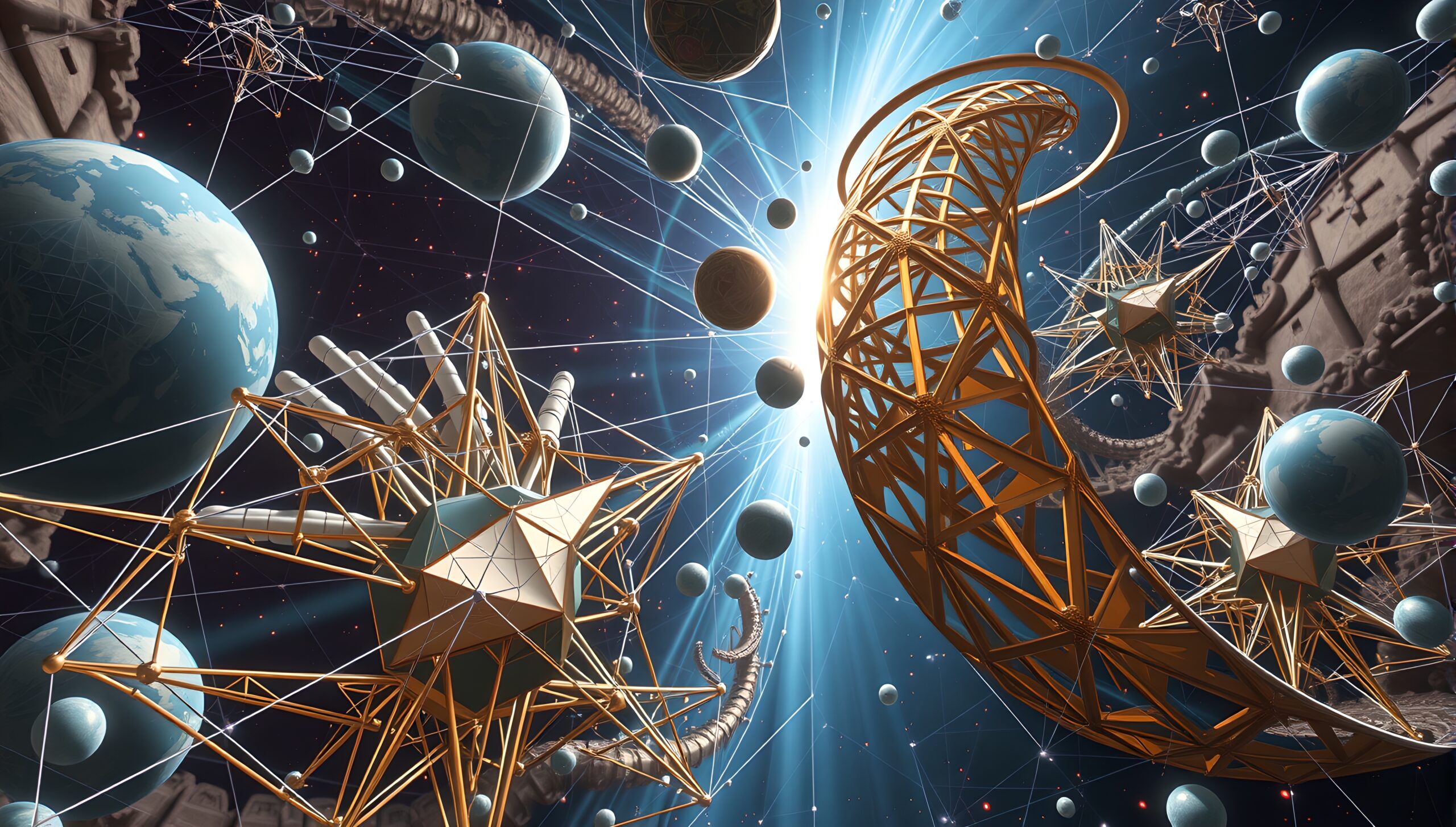 Futuristic Cosmic Geometric Architecture