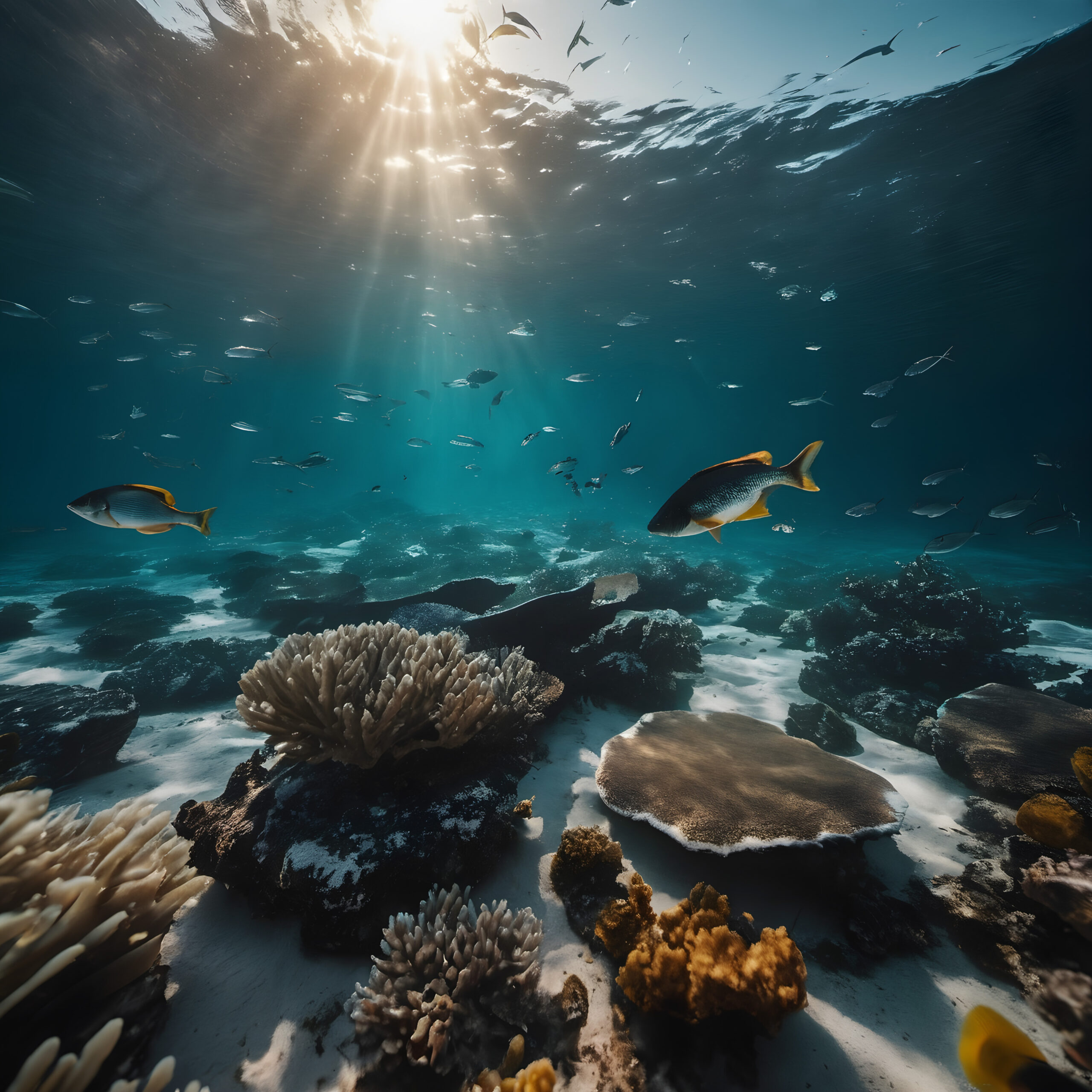 Ocean Light Through Coral Reef