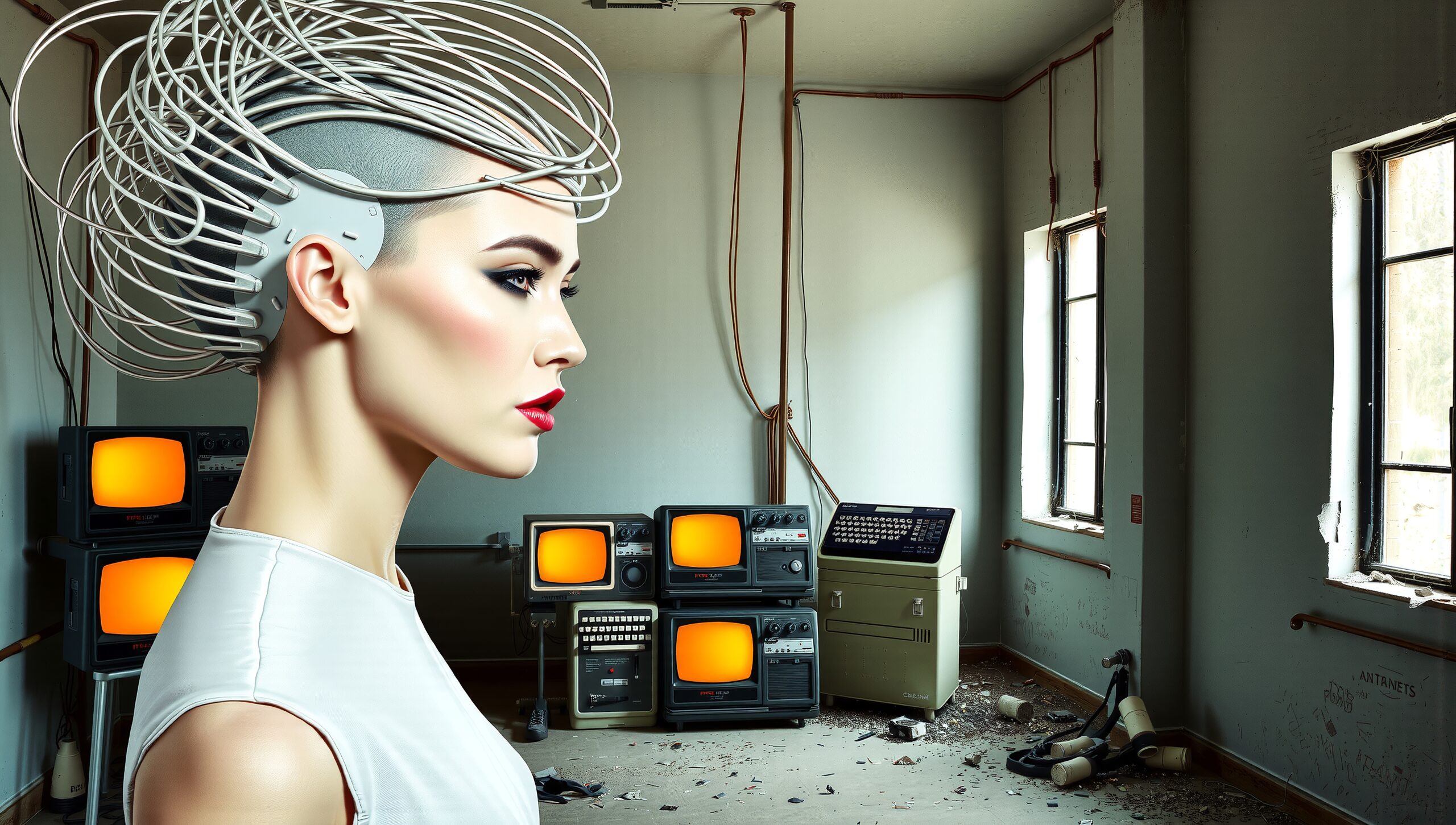 Cybernetic Fusion in Retro Room