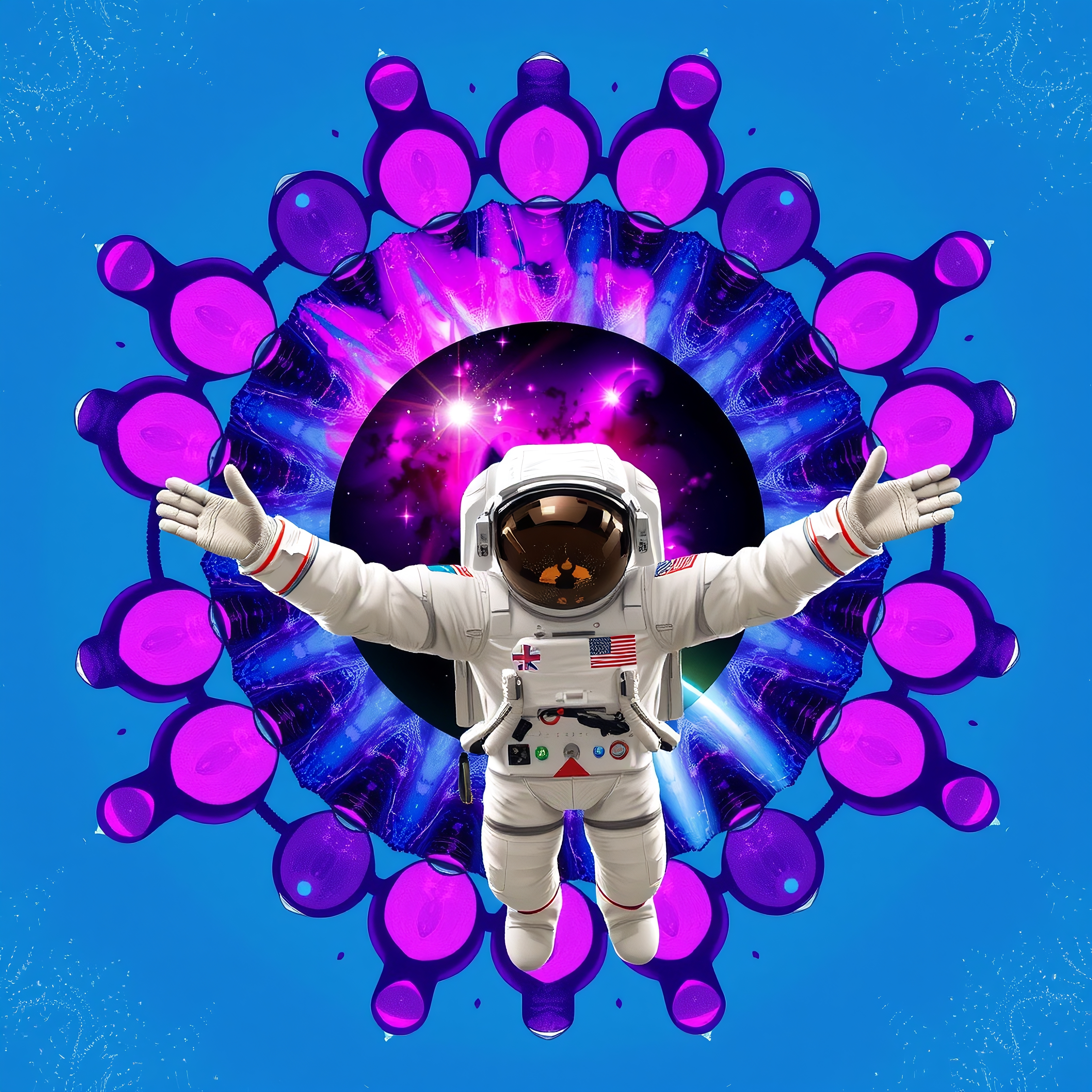 Astronaut’s Vibrant Cosmic Journey
