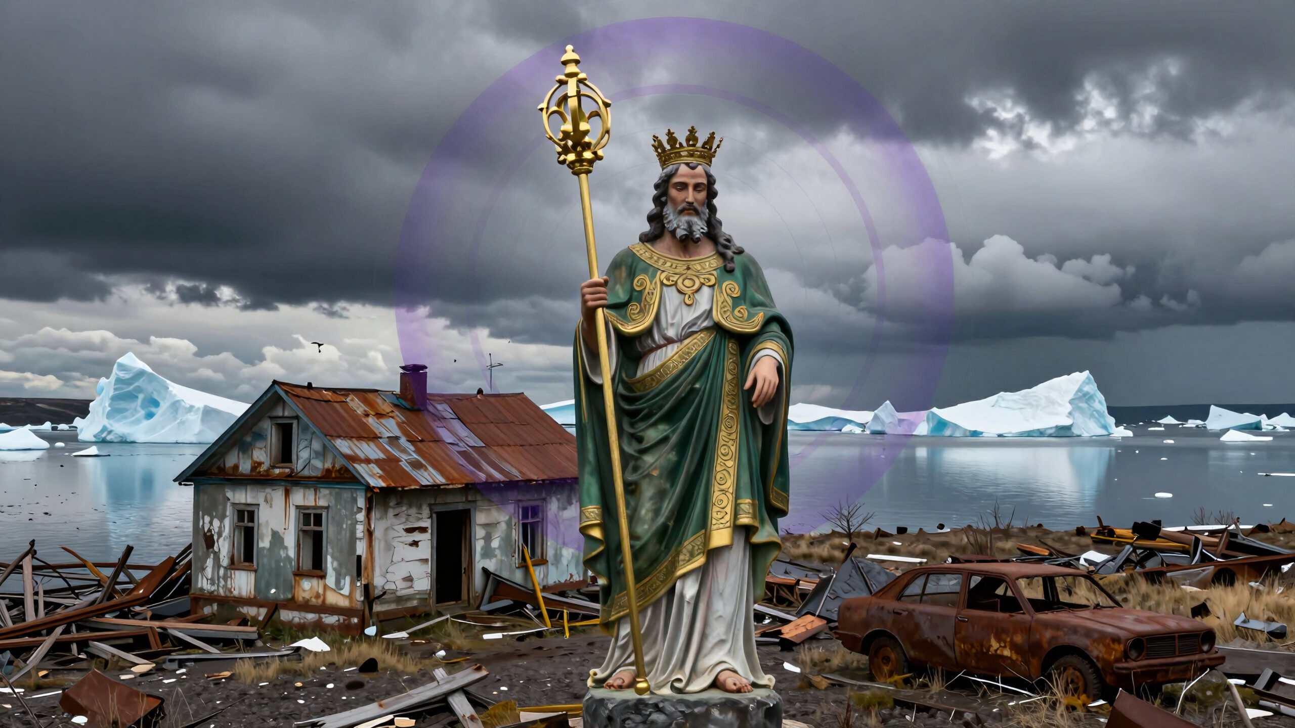 Divine Sentinel Amidst Ruin