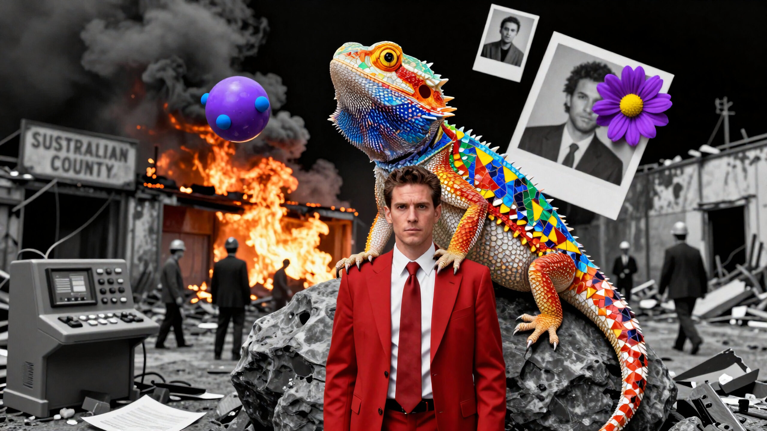 Red Suit Amidst Apocalypse