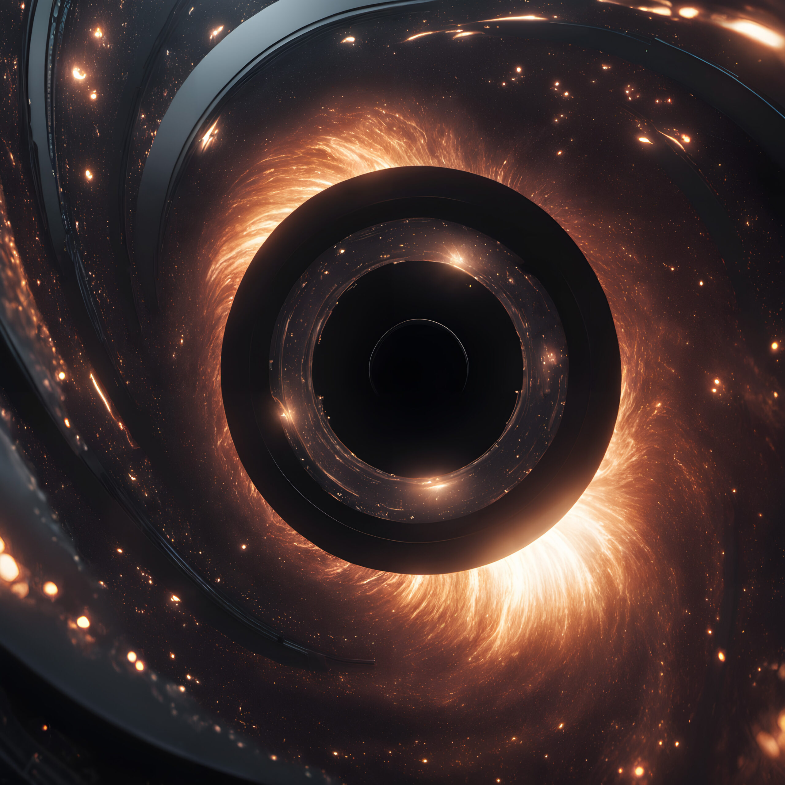 Cosmic Black Hole Swirls Darkness