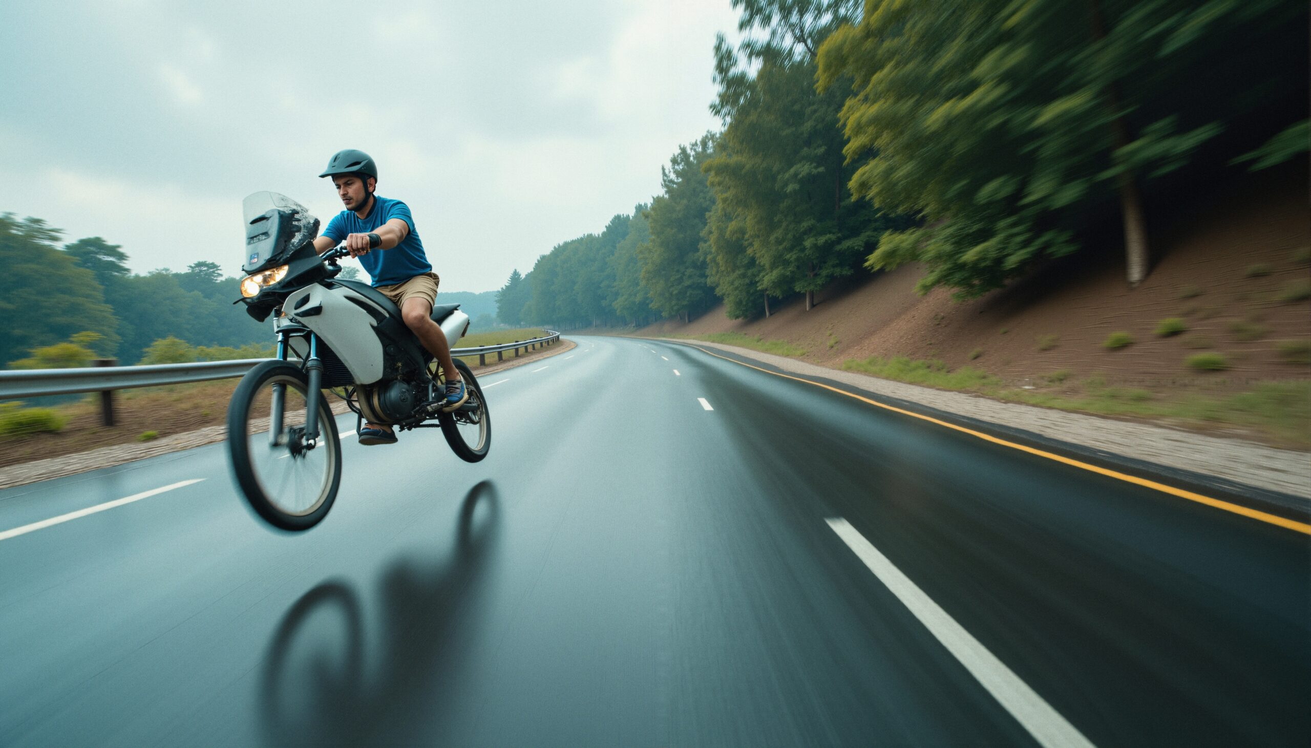 Motorcycle Adventure on Open Road
