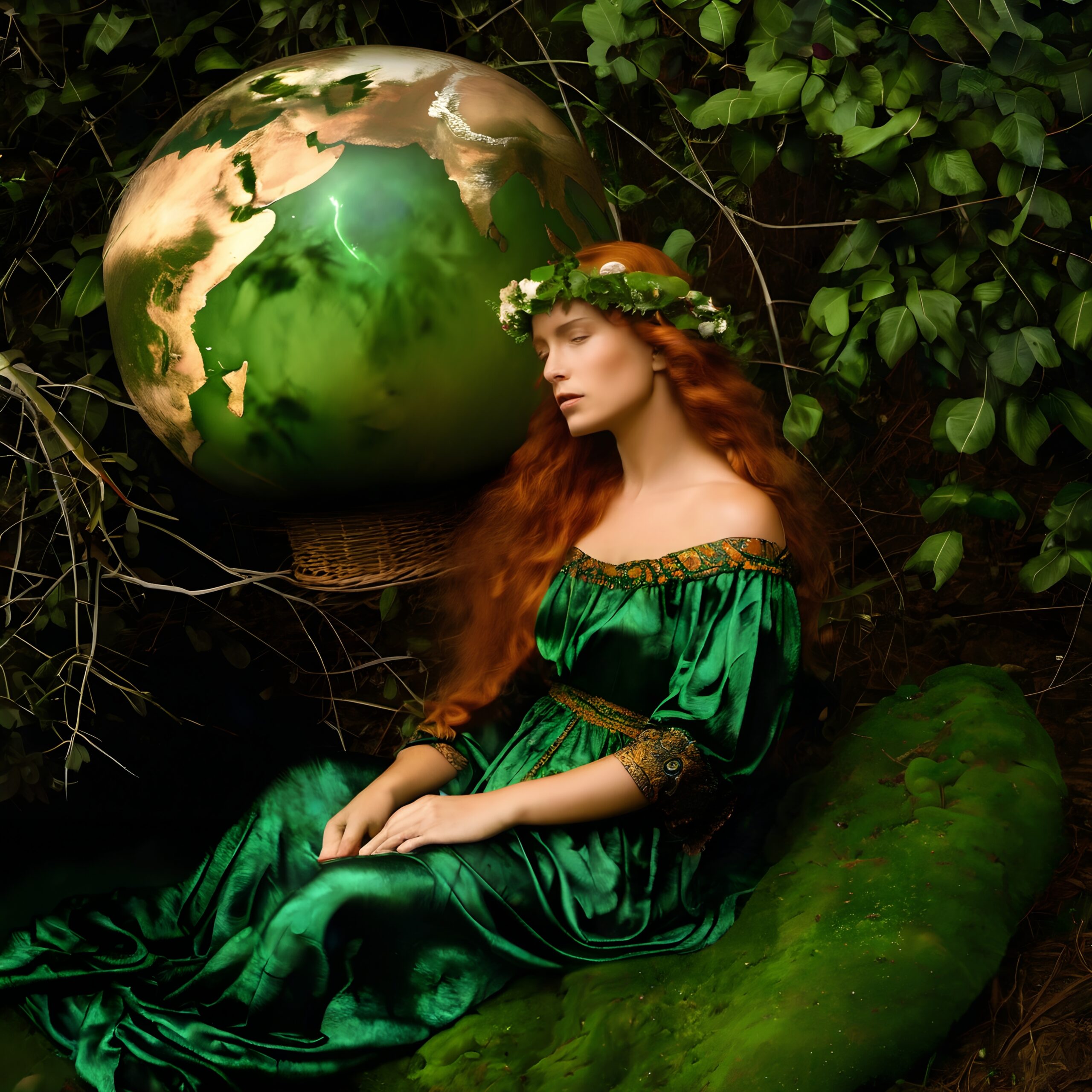 Nature’s Guardian with Glowing Globe