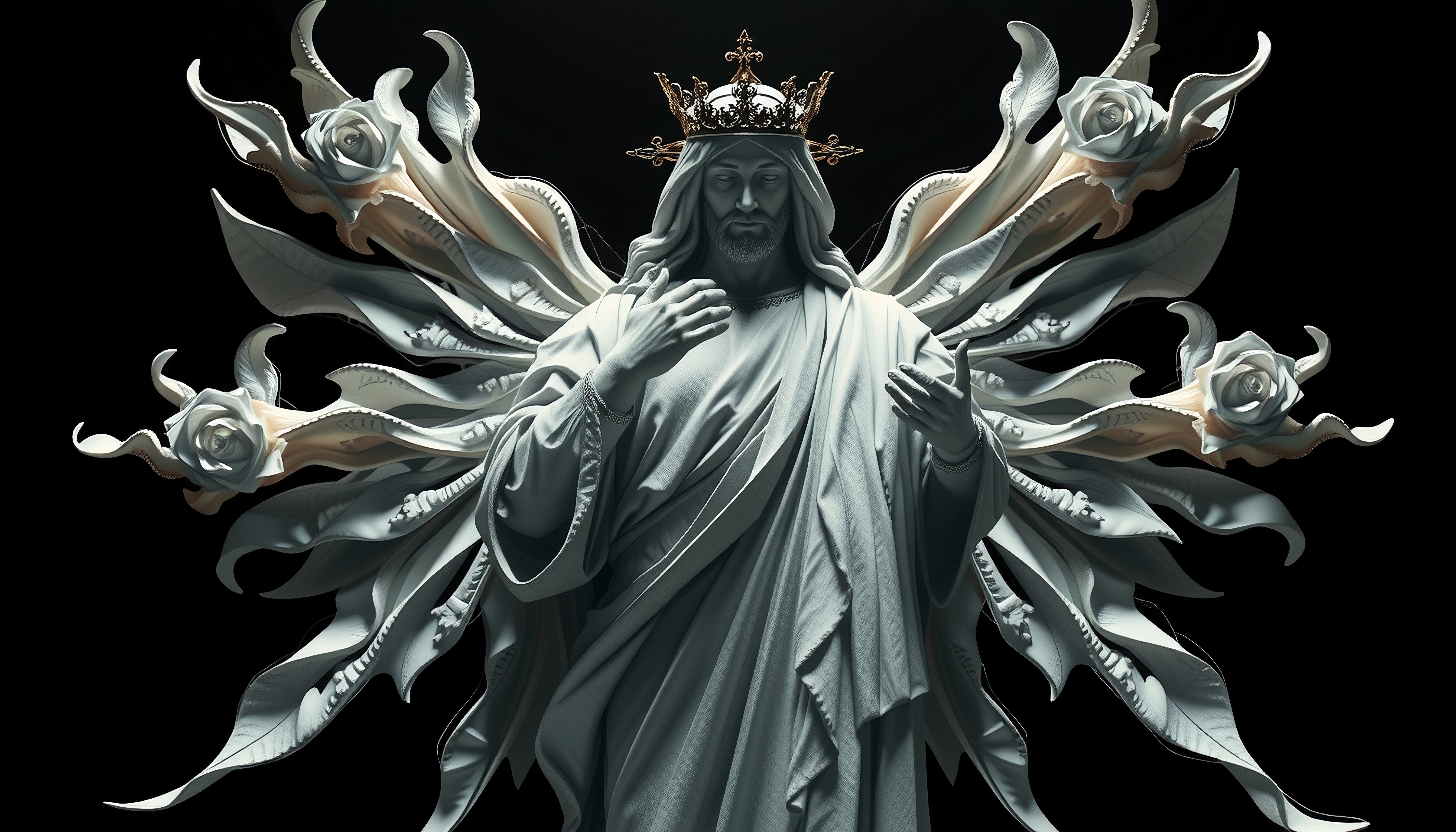 Divine Monarch with Floral Wings