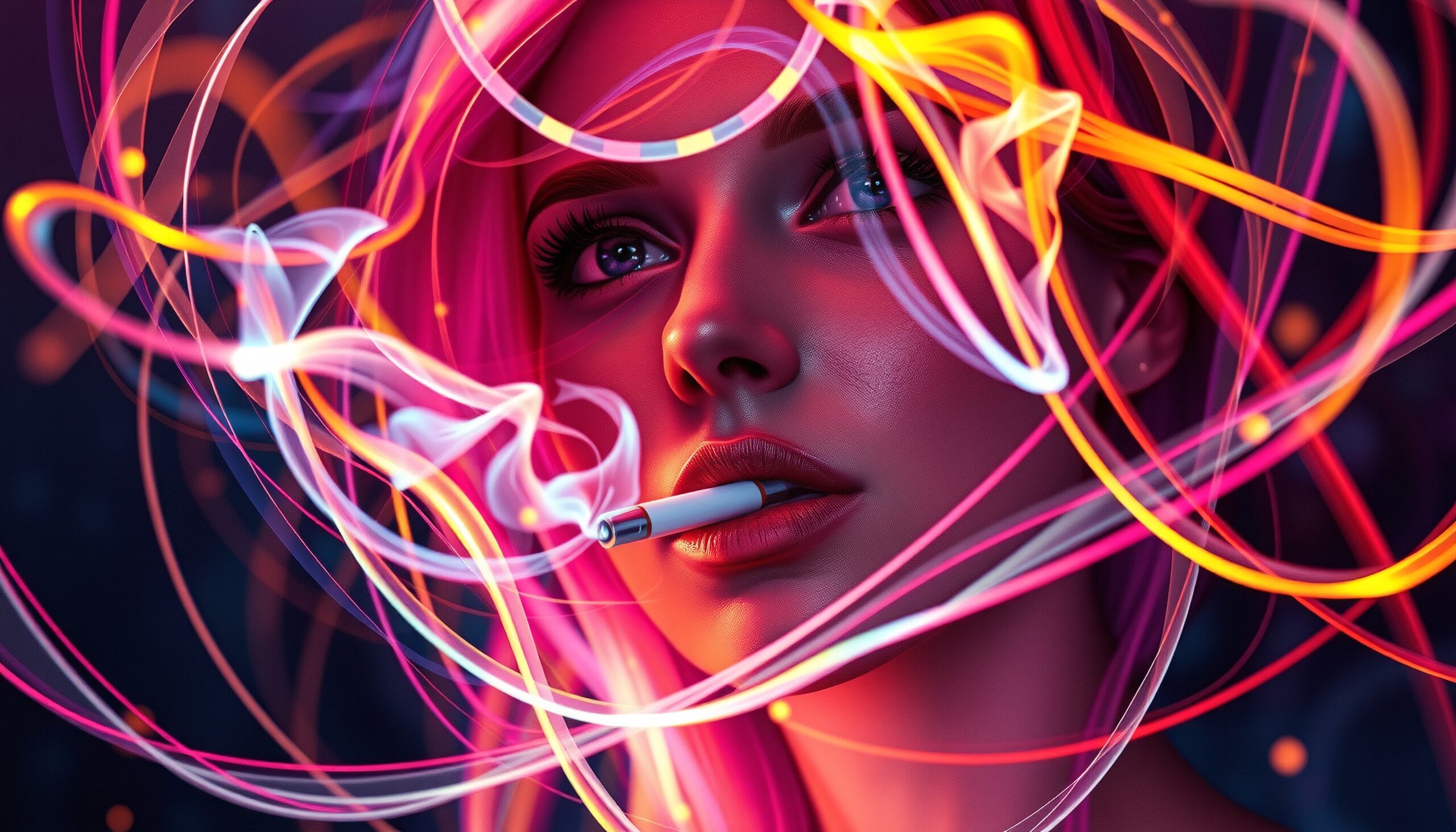 Neon Smoke Captivation