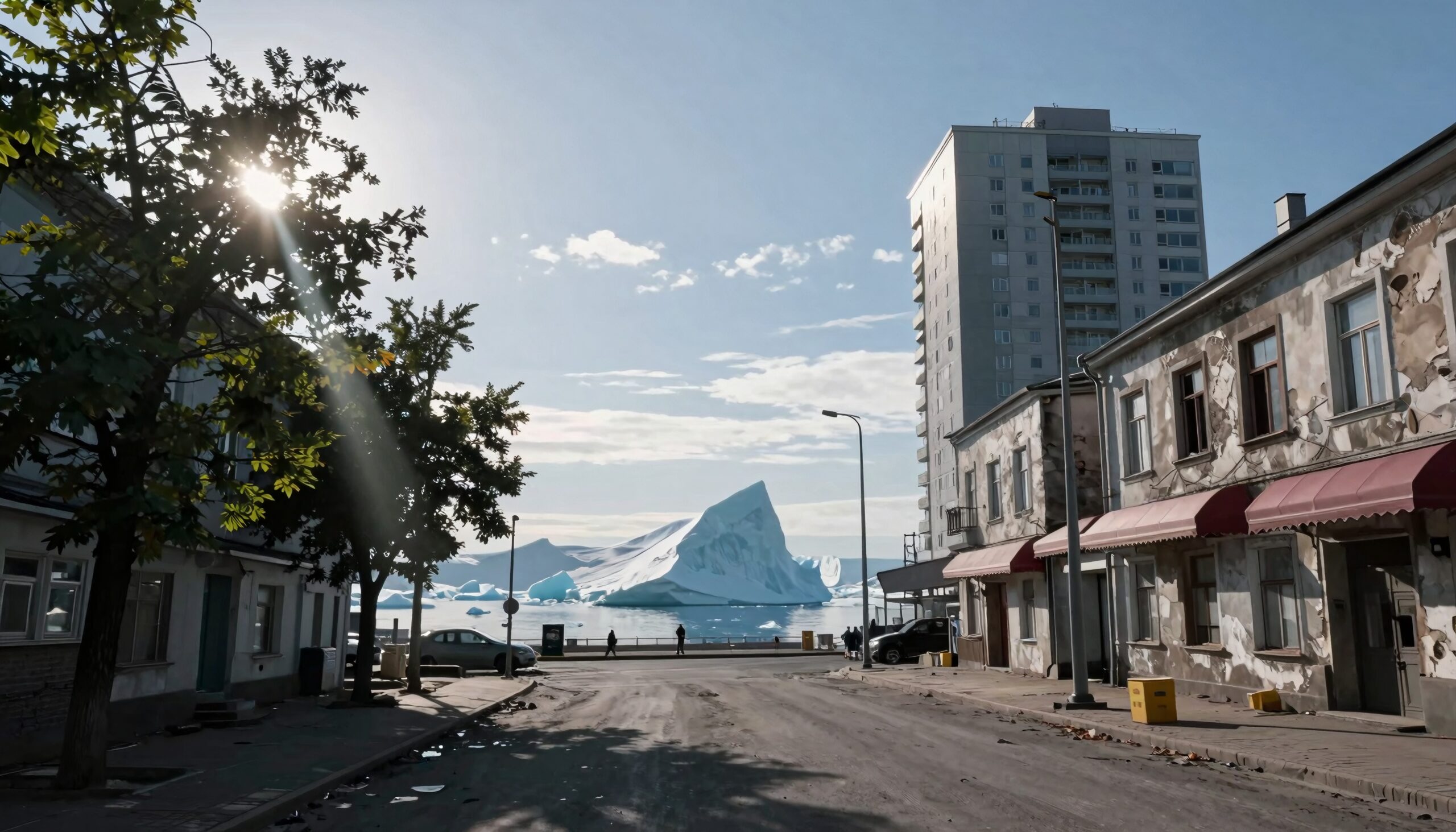 Urban Street with Ocean Iceberg