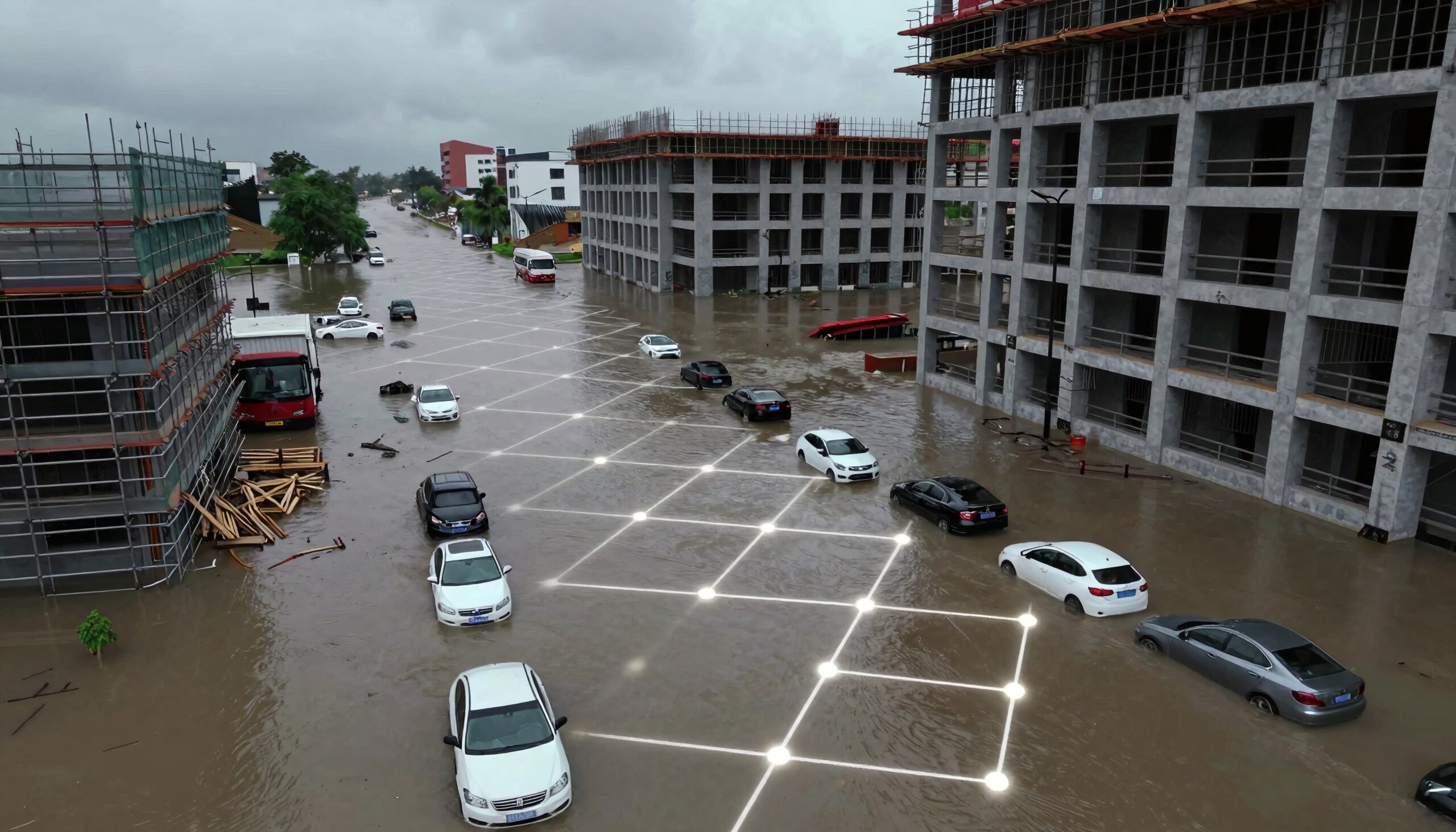 Urban Flooding Impacts Construction Zone