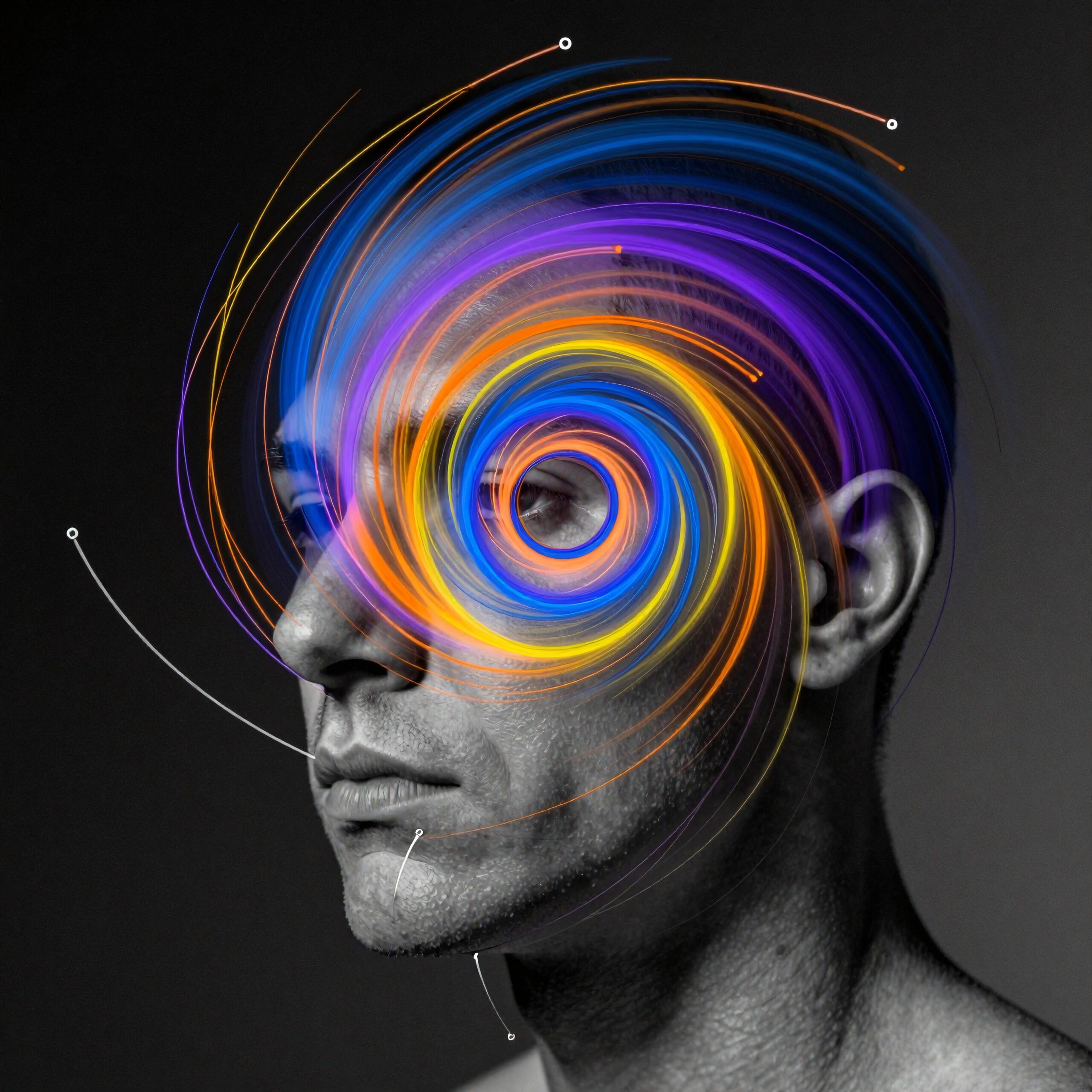 Futuristic Neon Swirl Portrait