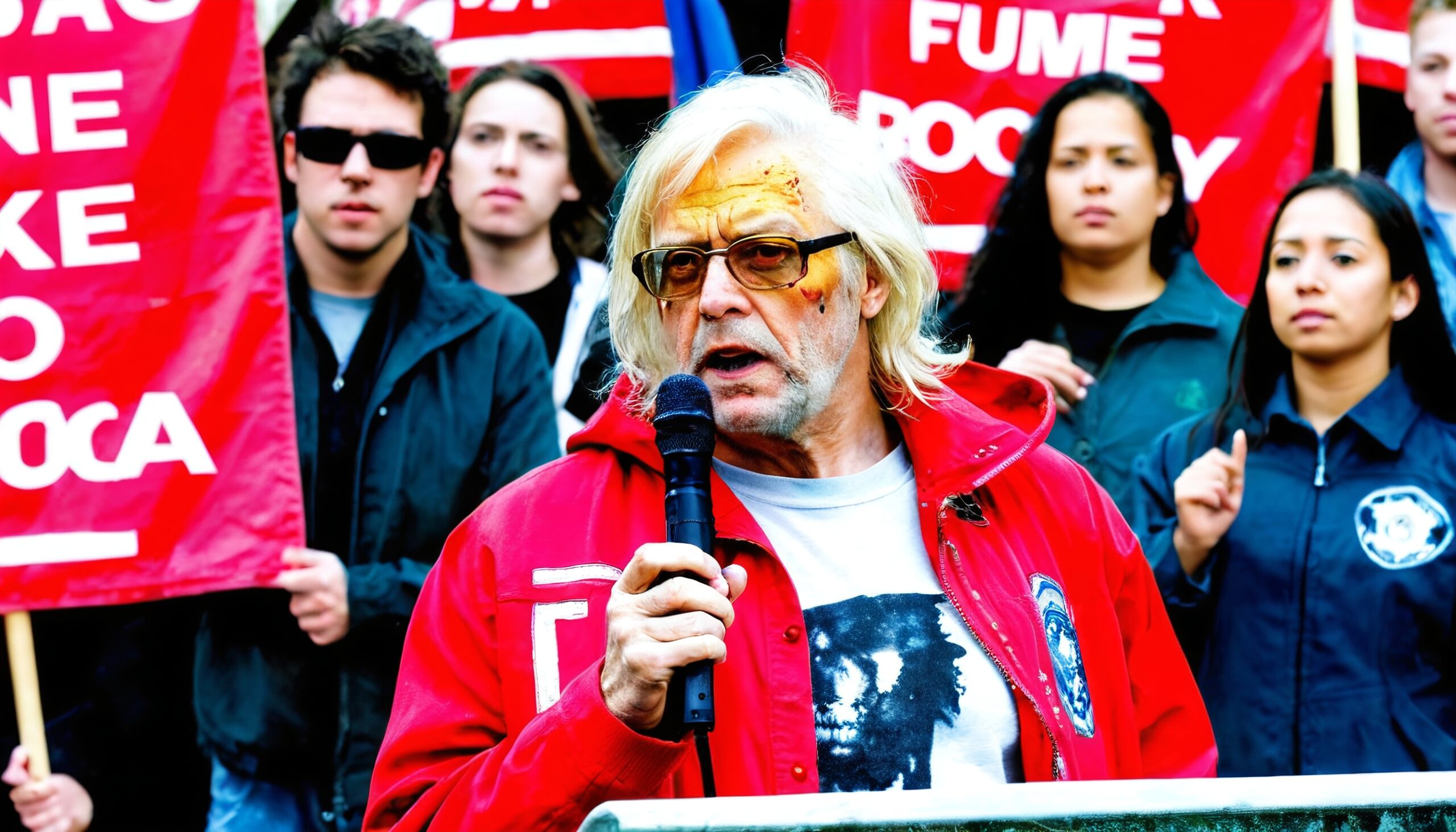 Protest Rally with Passionate Speaker