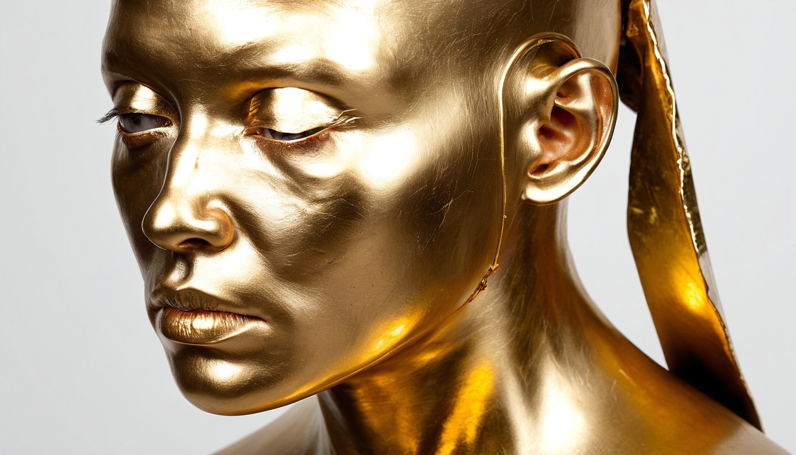 Polished Gold Human Sculpture