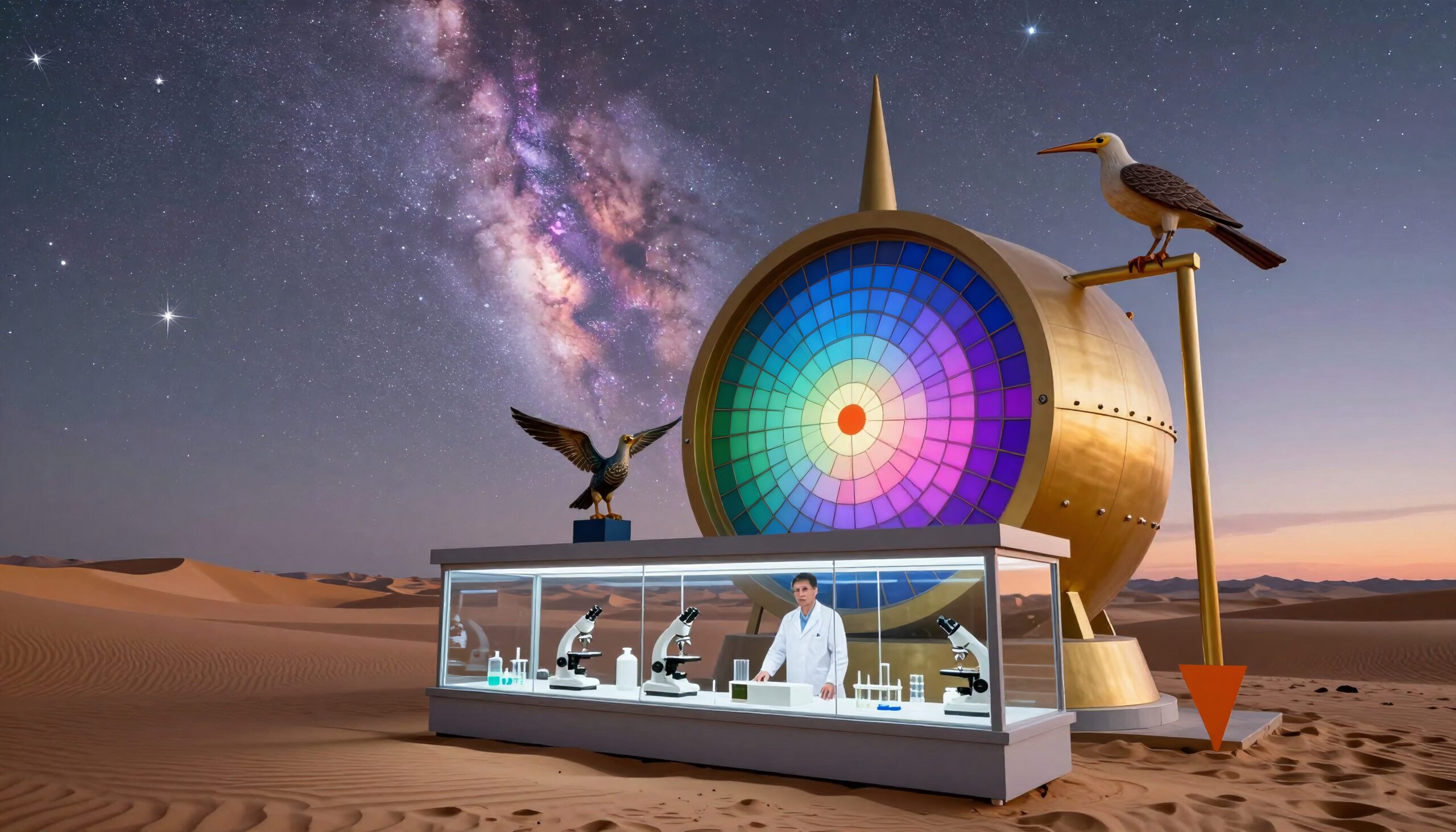 Desert Lab Under Starry Sky