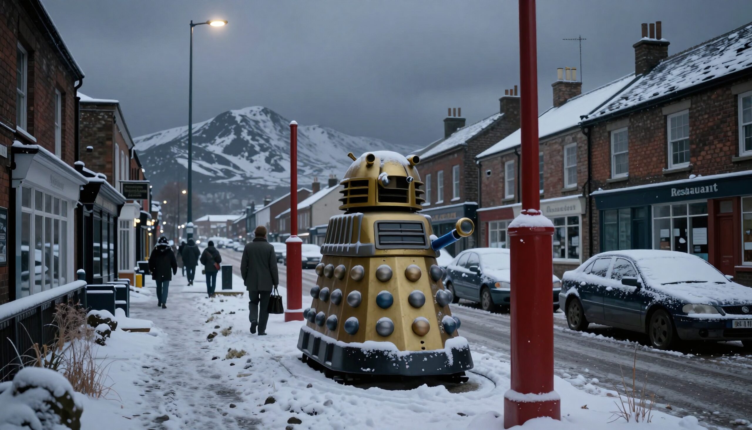 Dalek in Quiet Winter Village