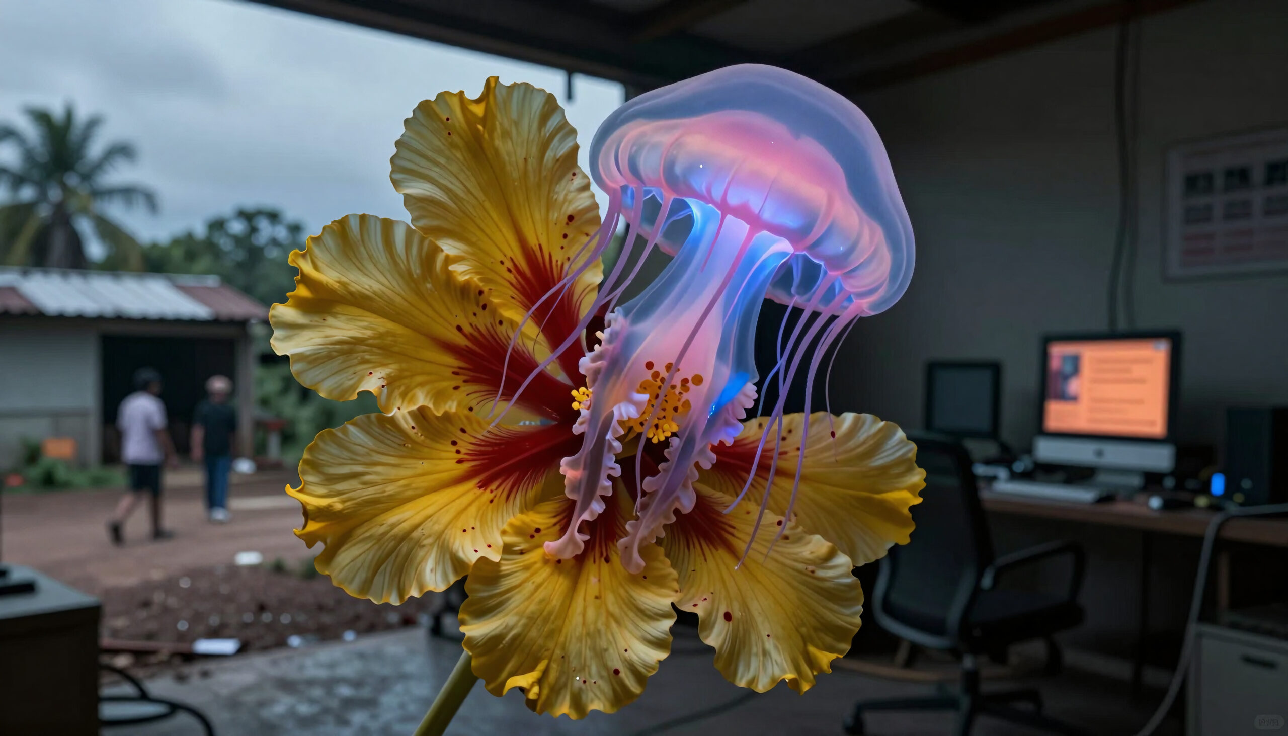 Jellyfish Flower Surreal Fusion