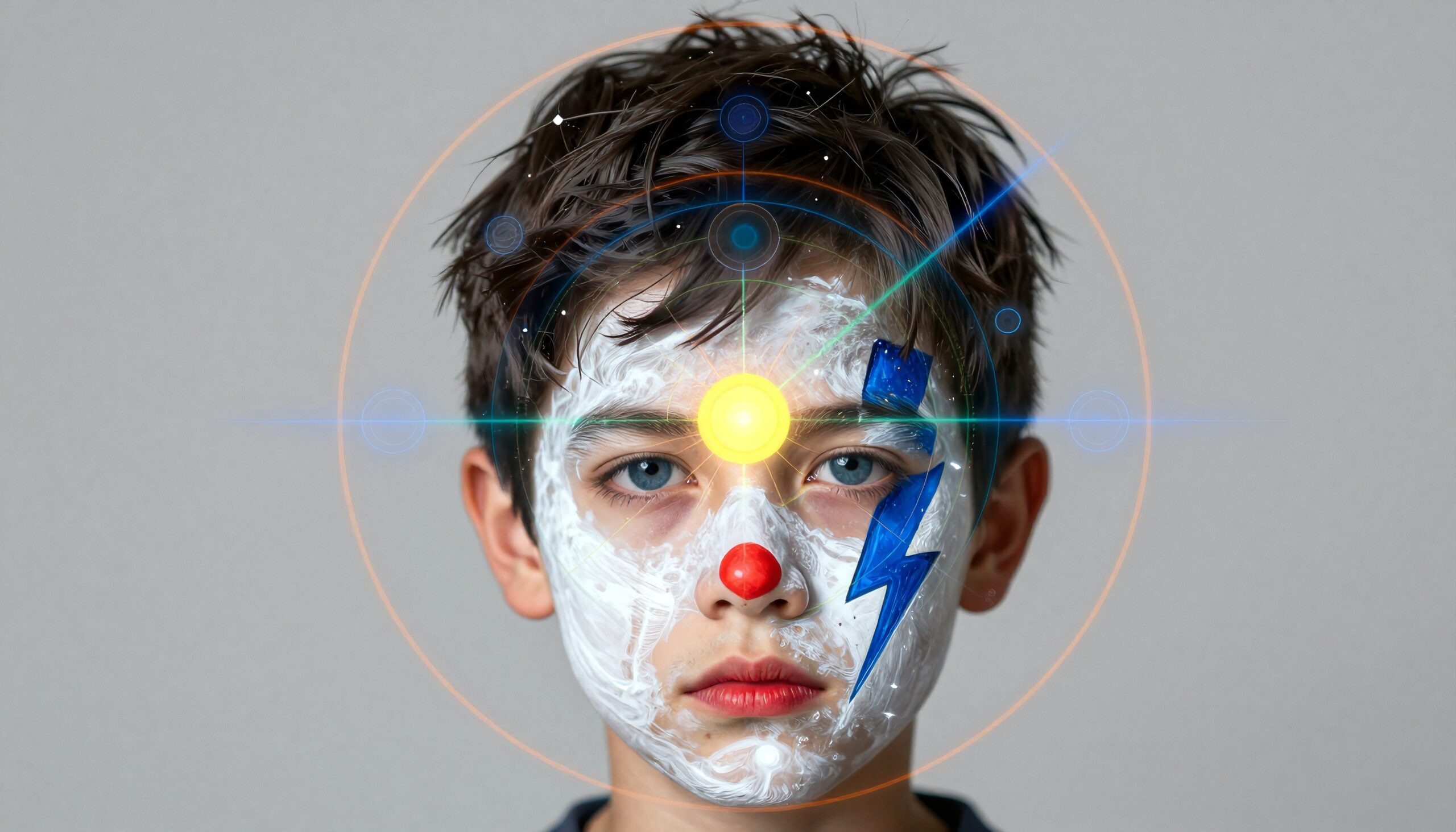Boy with Futuristic Face Paint