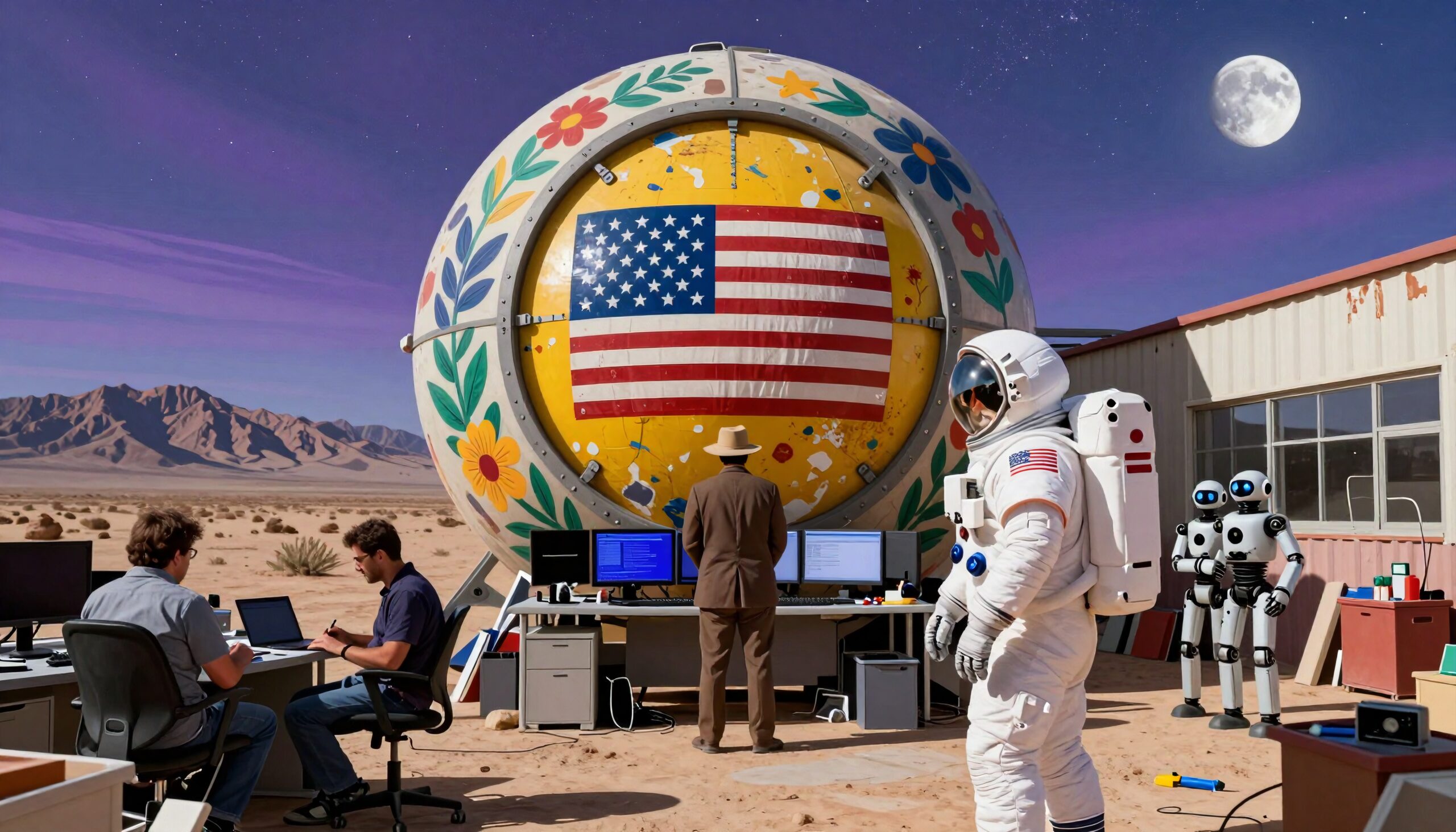 Desert Space Mission Preparation Scene