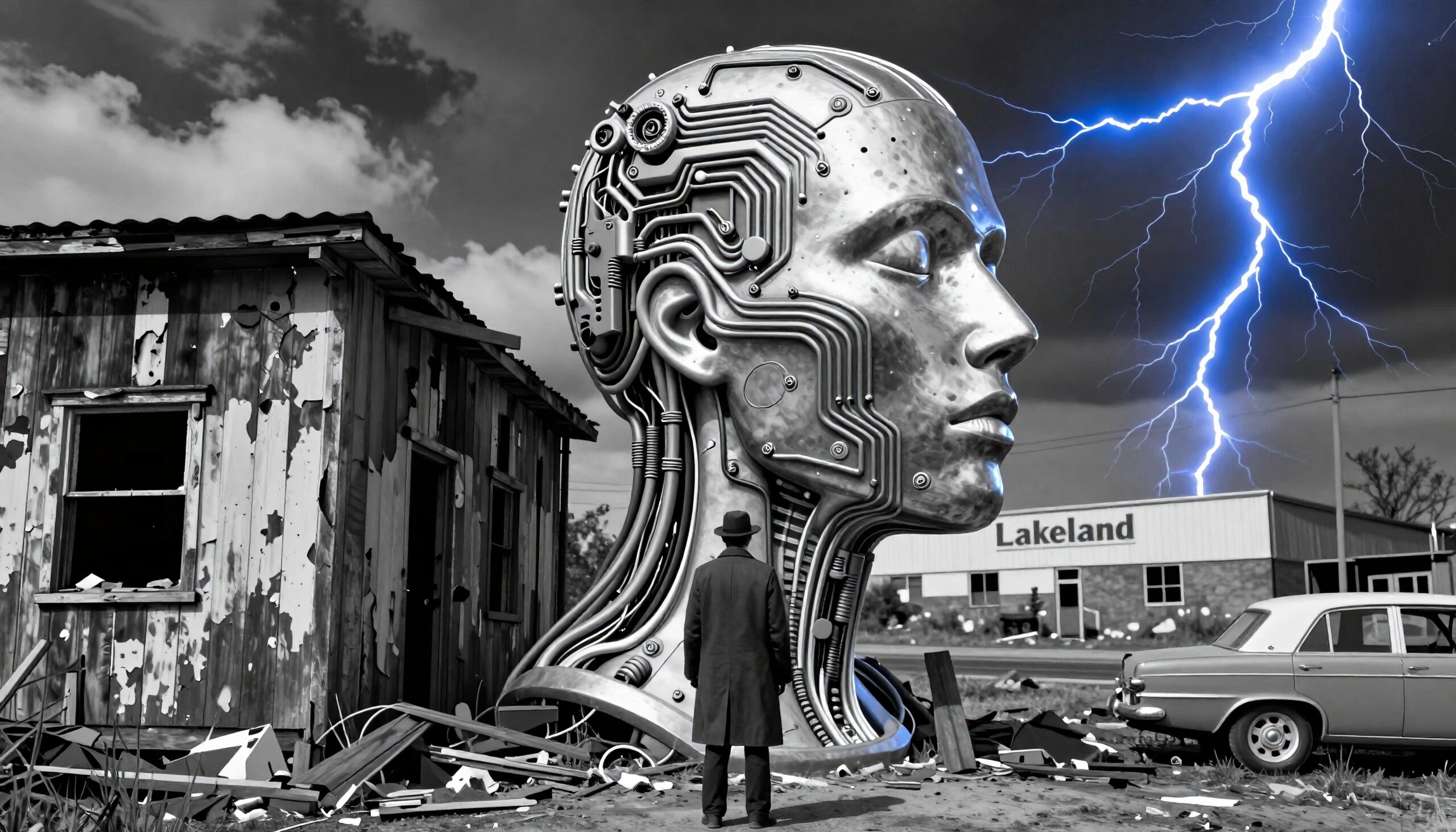 Colossal Robot Meets Rural Past