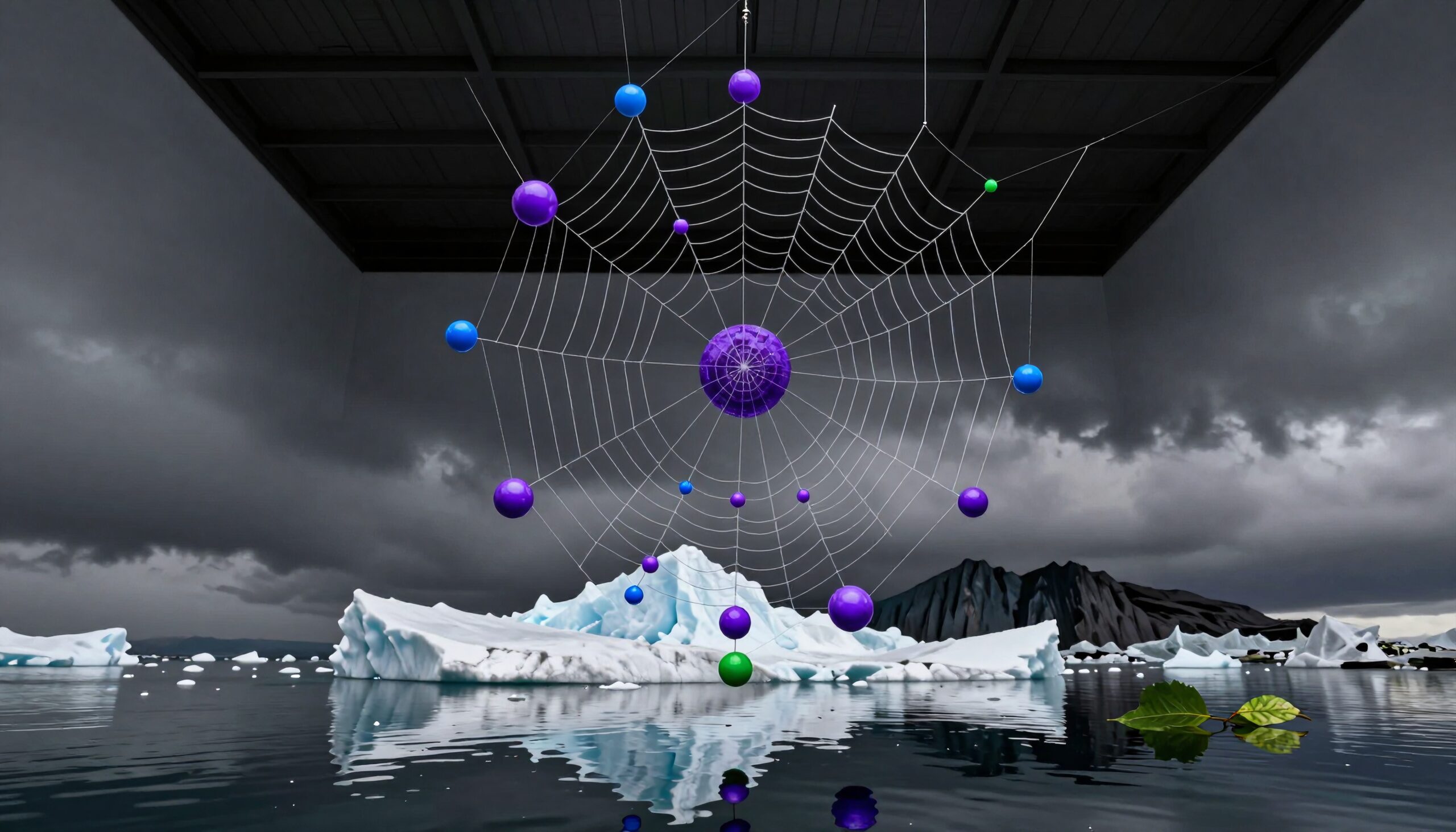 Surreal Web Over Icy Waters
